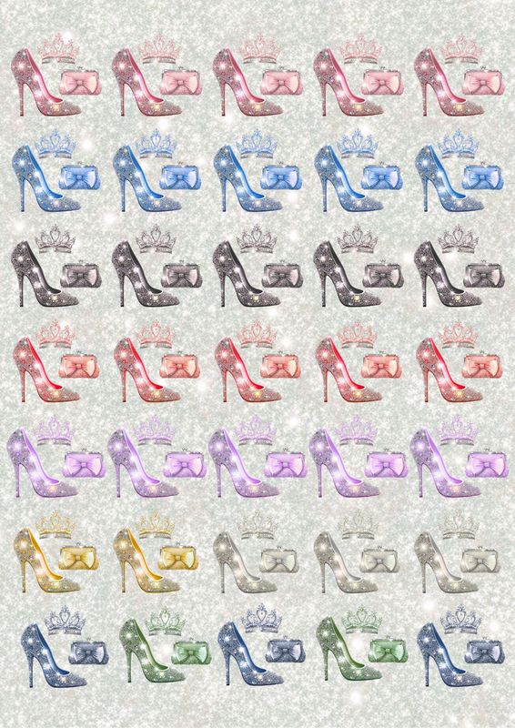 Prom Stiletto's - Crown &amp; Purse A3 UVDTF - DTF or SUB