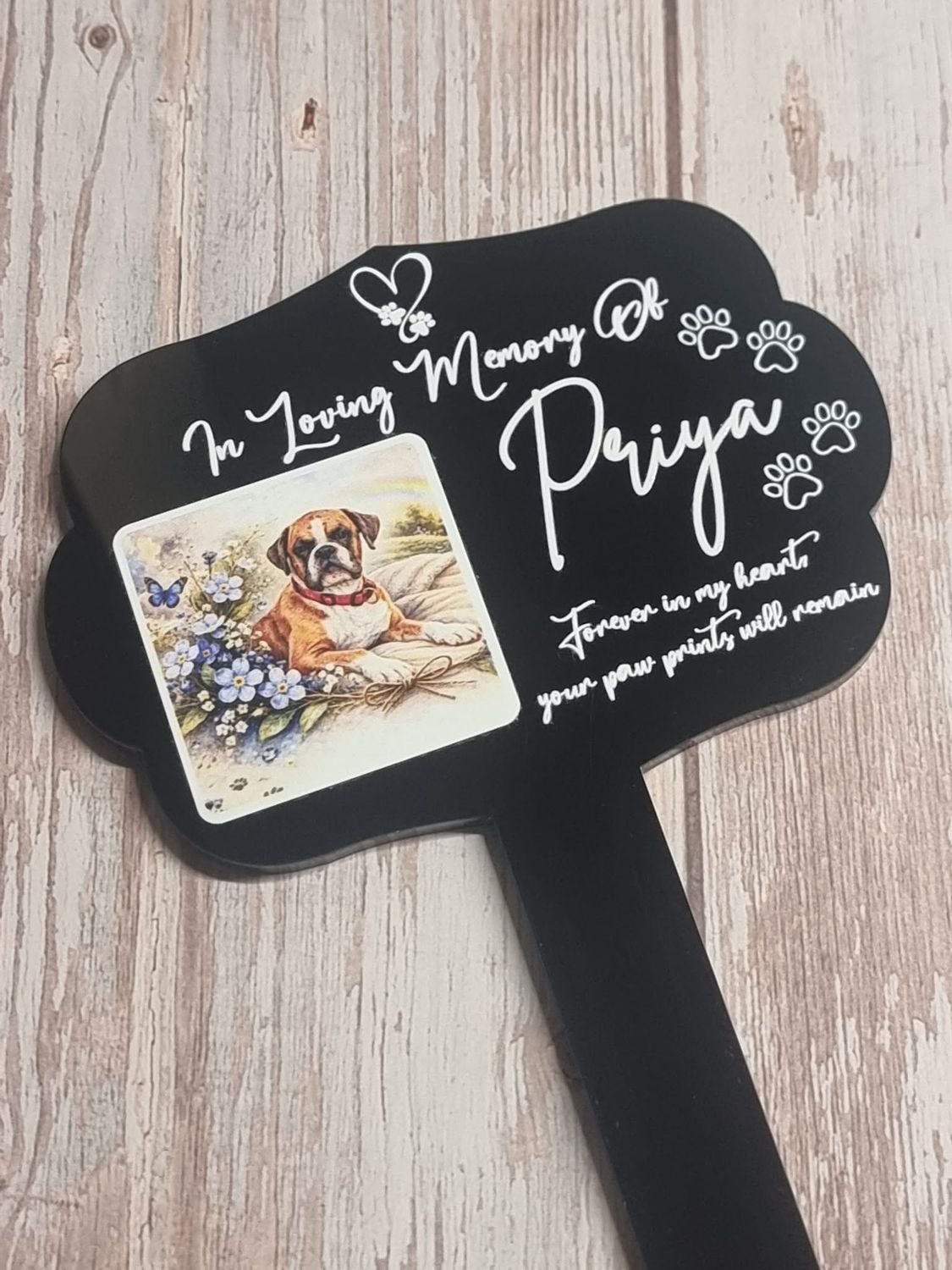 Photo Pet Memorial Grave Marker UVDTF or DTF Decal