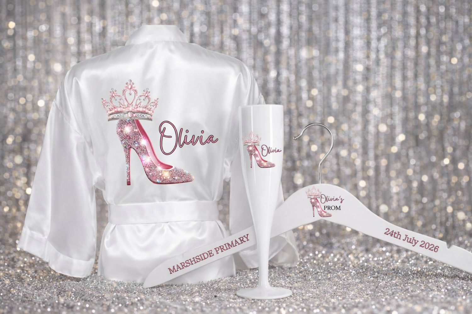 Print Set Stiletto &amp; Crown Personalised DTF or UVDTF Decal