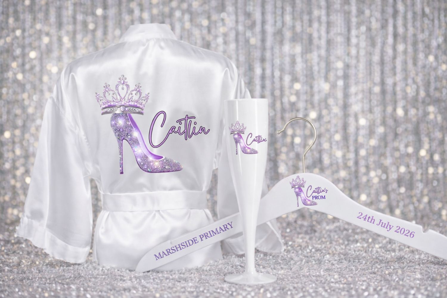 Print Set Stiletto &amp; Crown Personalised DTF or UVDTF Decal