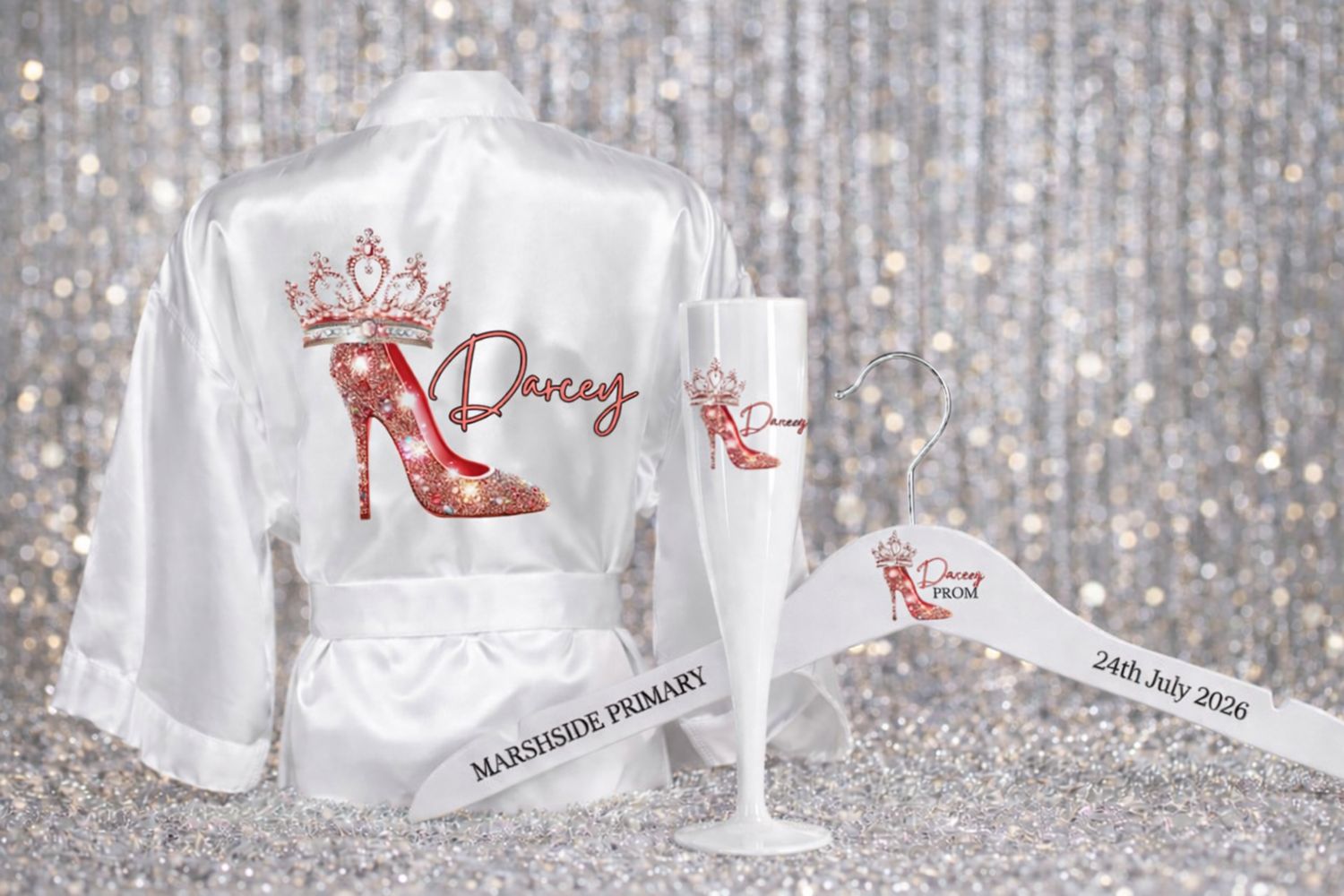 Print Set Stiletto &amp; Crown Personalised DTF or UVDTF Decal