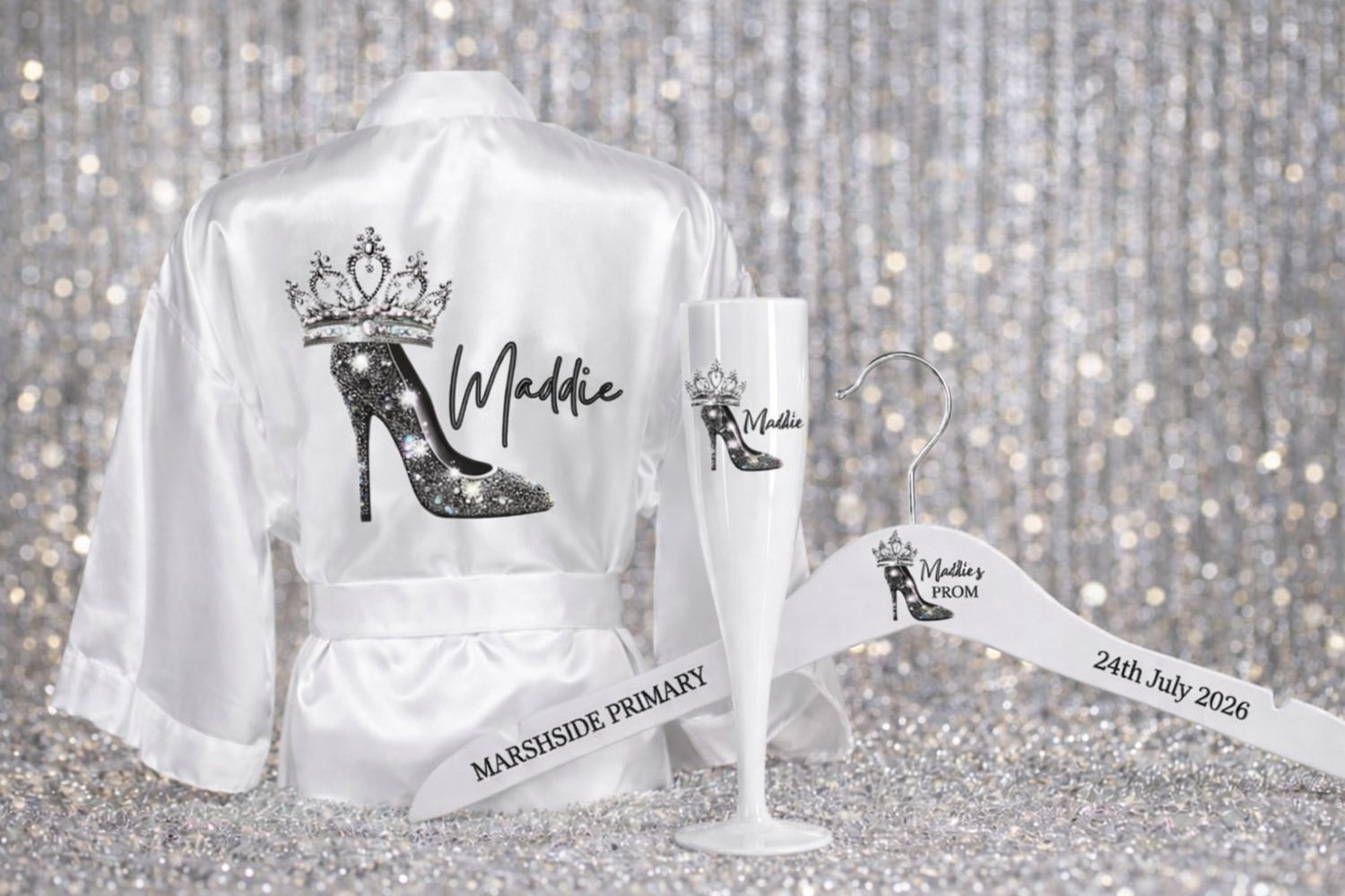Print Set Stiletto &amp; Crown Personalised DTF or UVDTF Decal