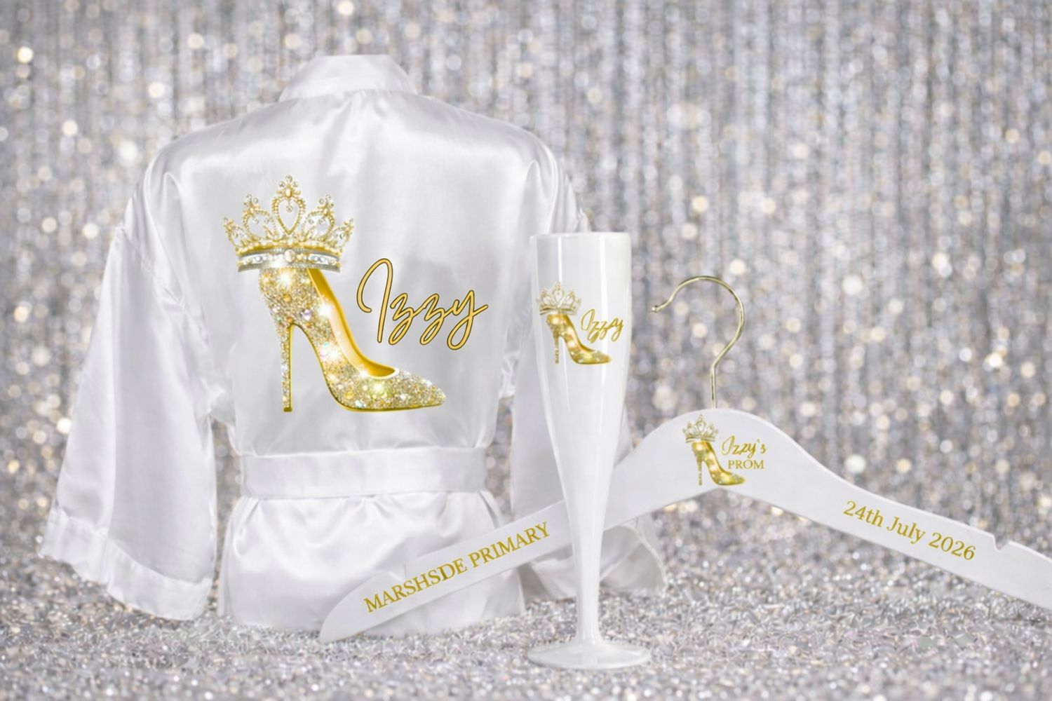 Print Set Stiletto &amp; Crown Personalised DTF or UVDTF Decal