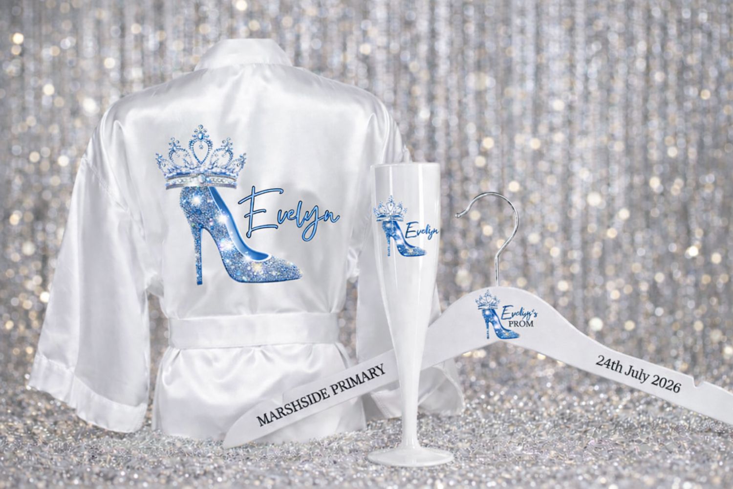Print Set Stiletto &amp; Crown Personalised DTF or UVDTF Decal