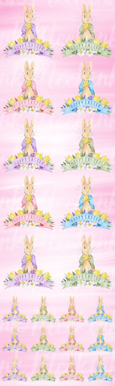 1 Metre Hoppy Easter Banner Mixed DTF Decals