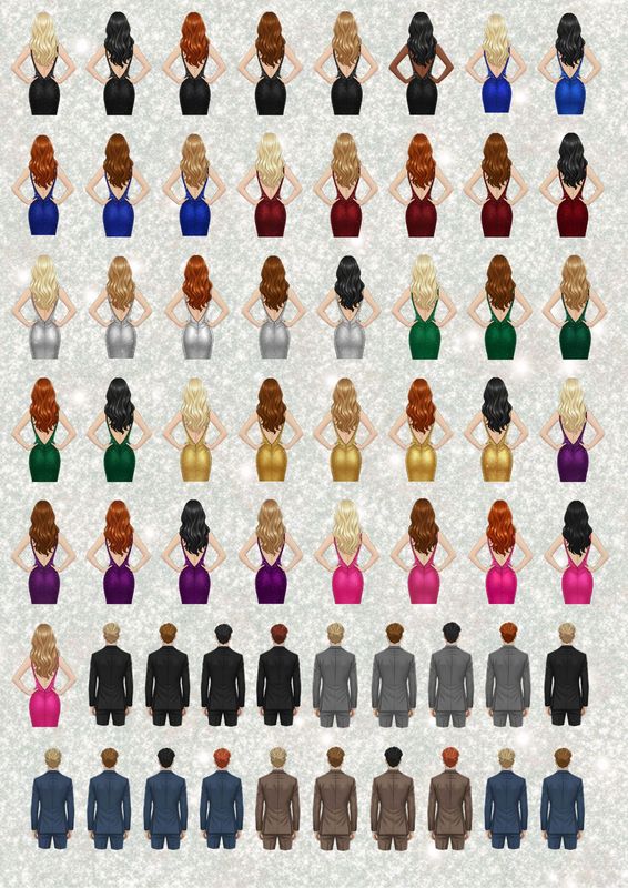 Prom Girls &amp; Boys Low Back Dress Mixed A3 UVDTF - DTF or SUB