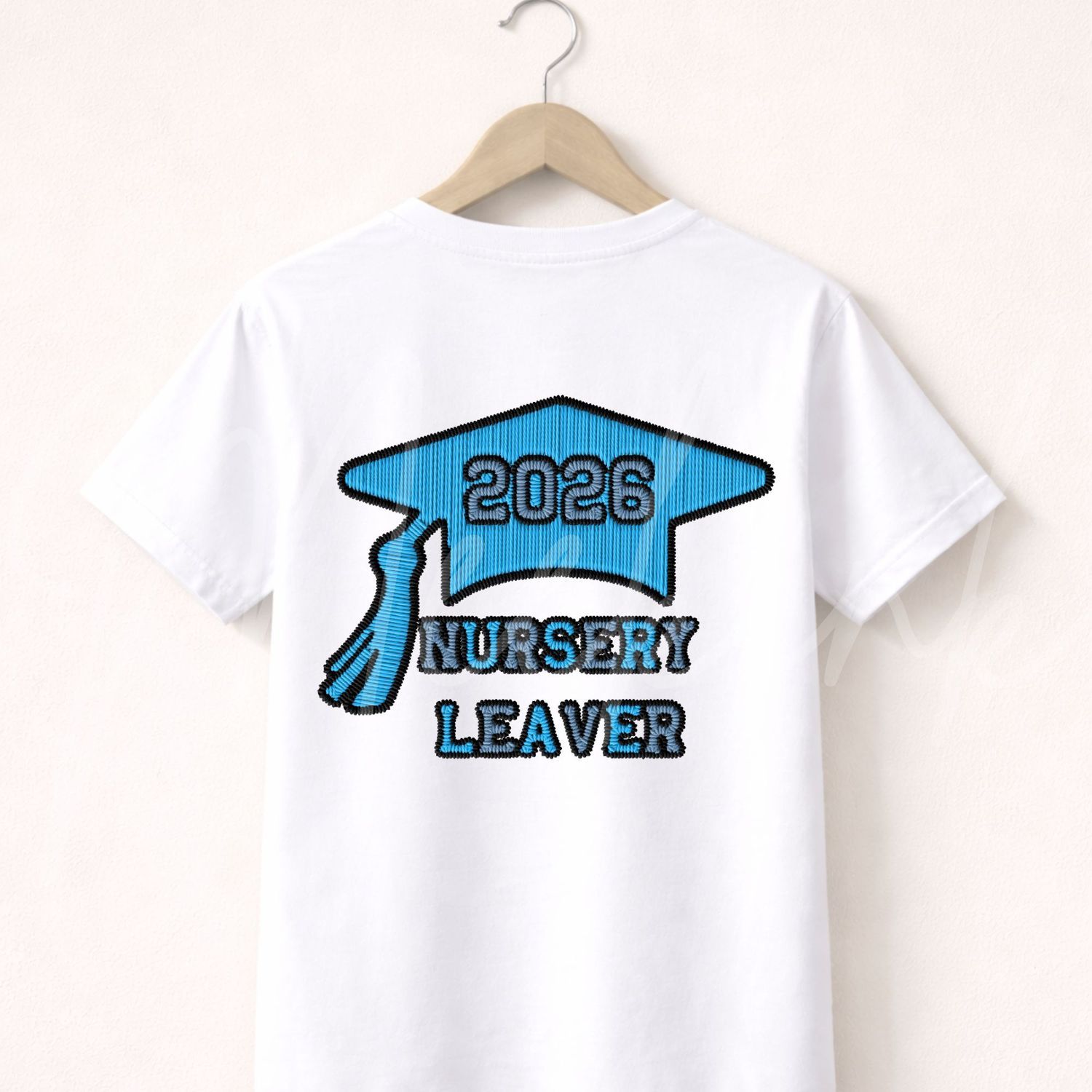 Nursery Blue Faux Effect 15cm DTF PRINT