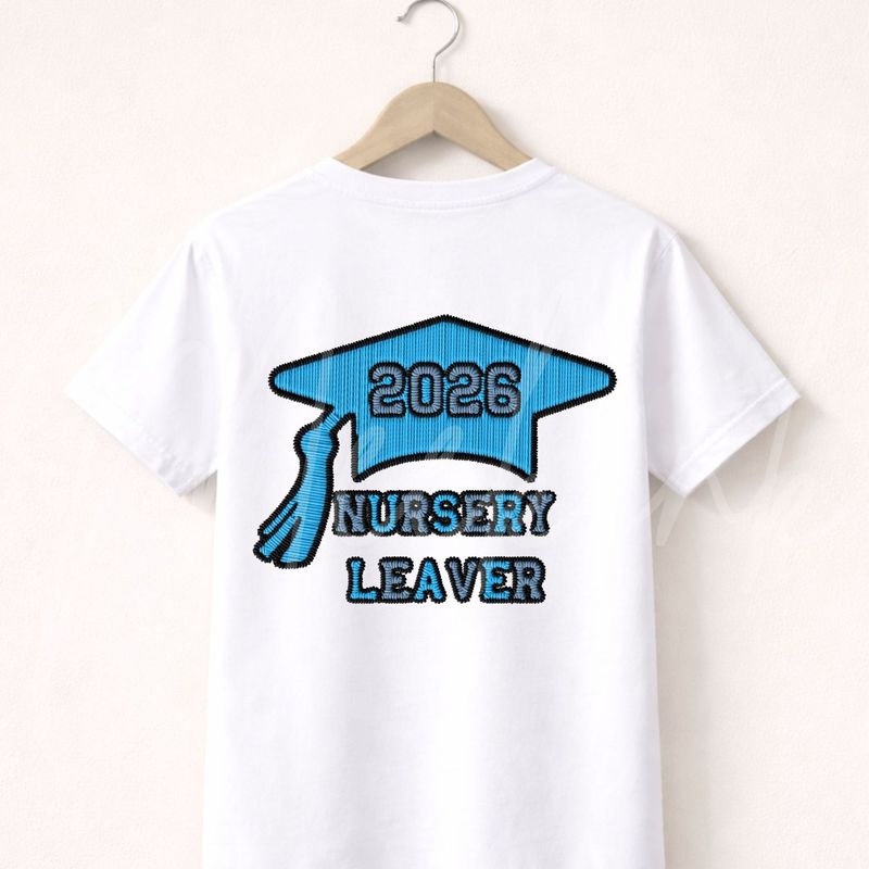 Nursery Blue Faux Effect 15cm DTF PRINT