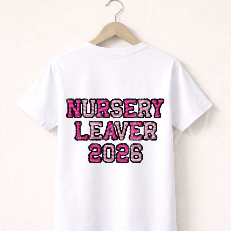 Nursery Pink Leaver 2026 Faux Effect 15cm DTF PRINT