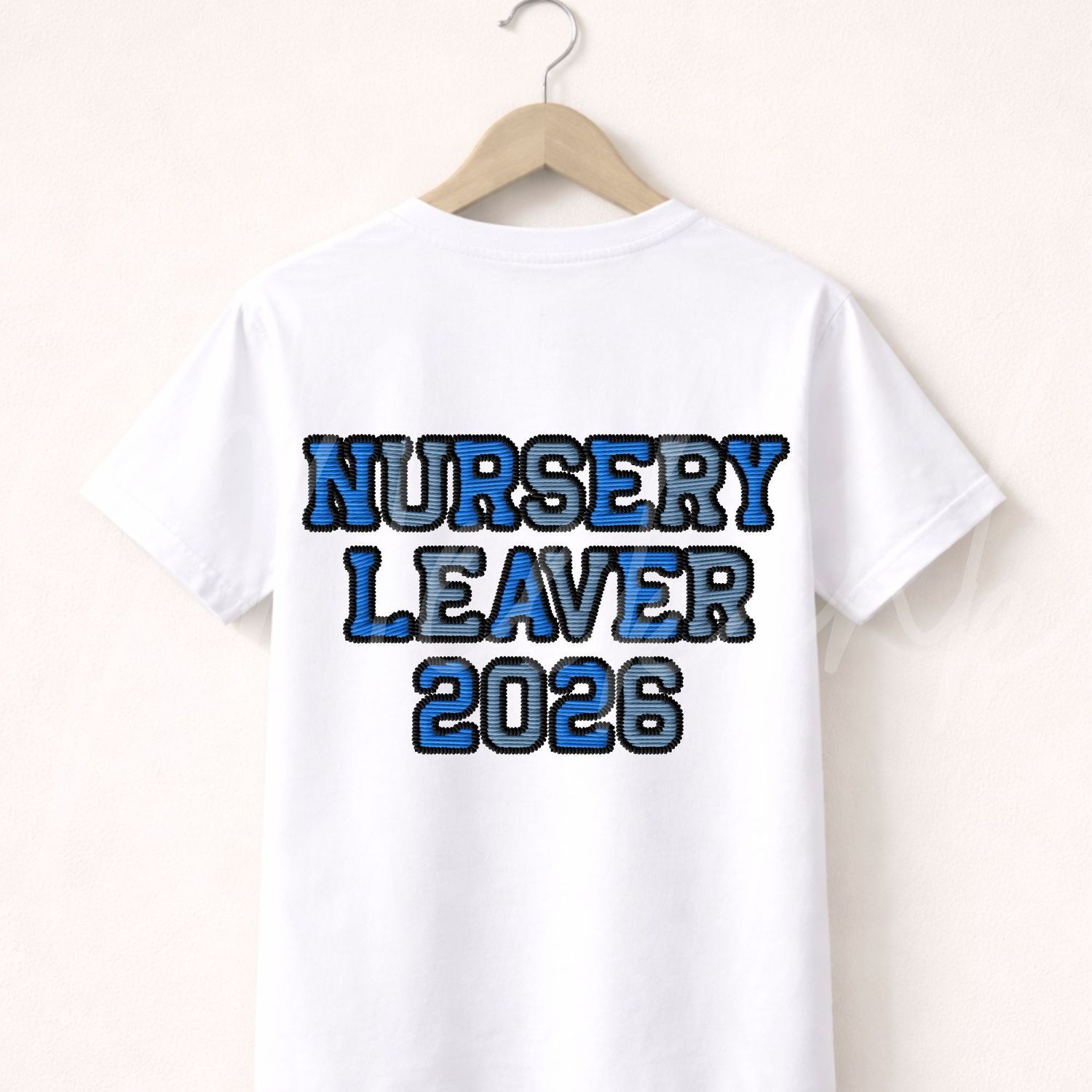 Nursery Blue Leaver 2026 Faux Effect 15cm DTF PRINT