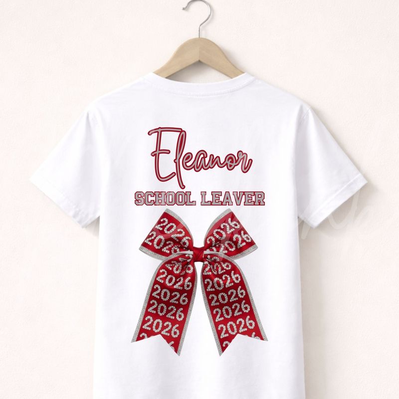 School Leaver Red Bow 15cm DTF PRINT