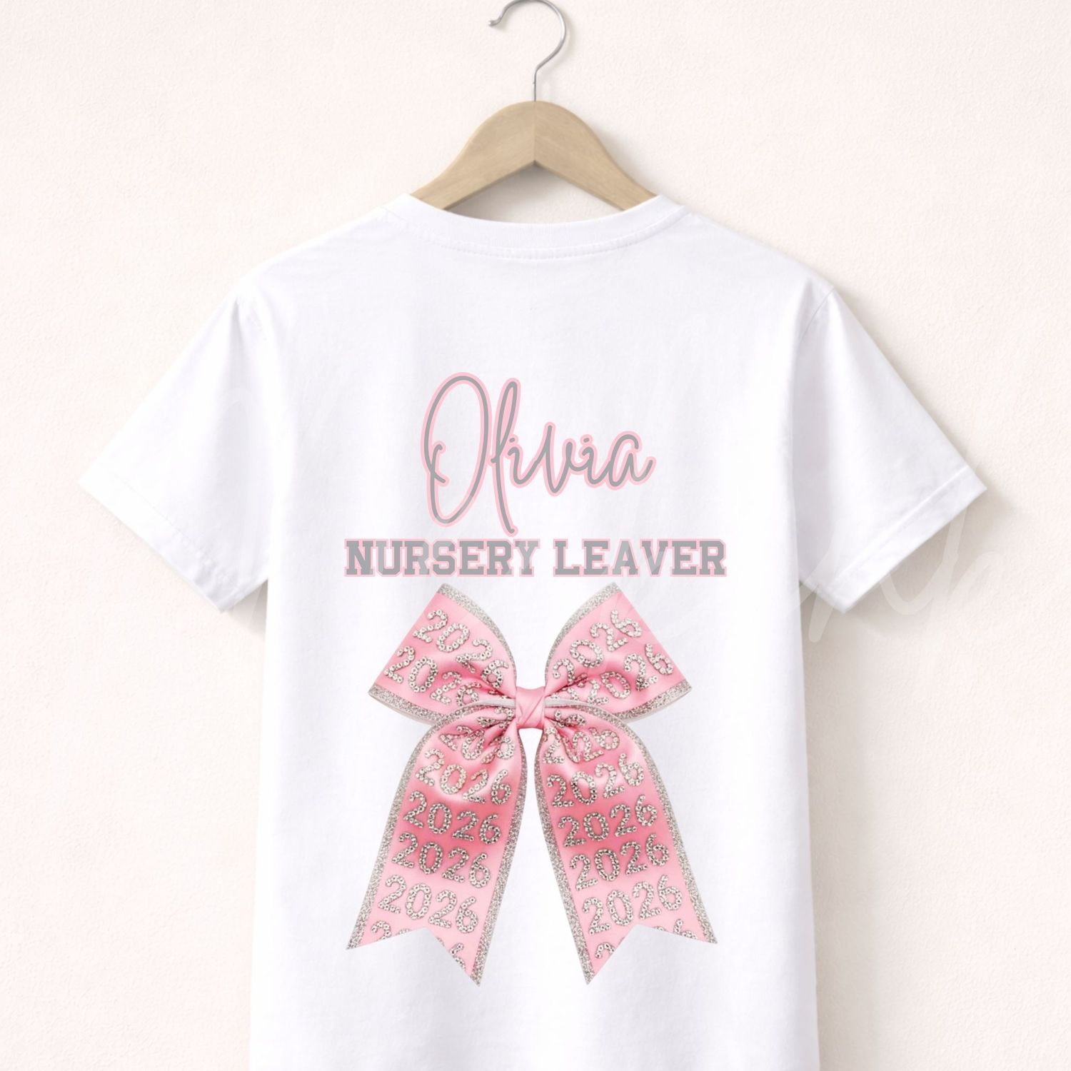 Nursery Leaver Pink Bow 15cm DTF PRINT