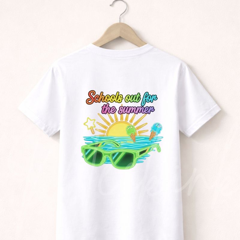 Schools Out Green Glasses 15cm DTF PRINT