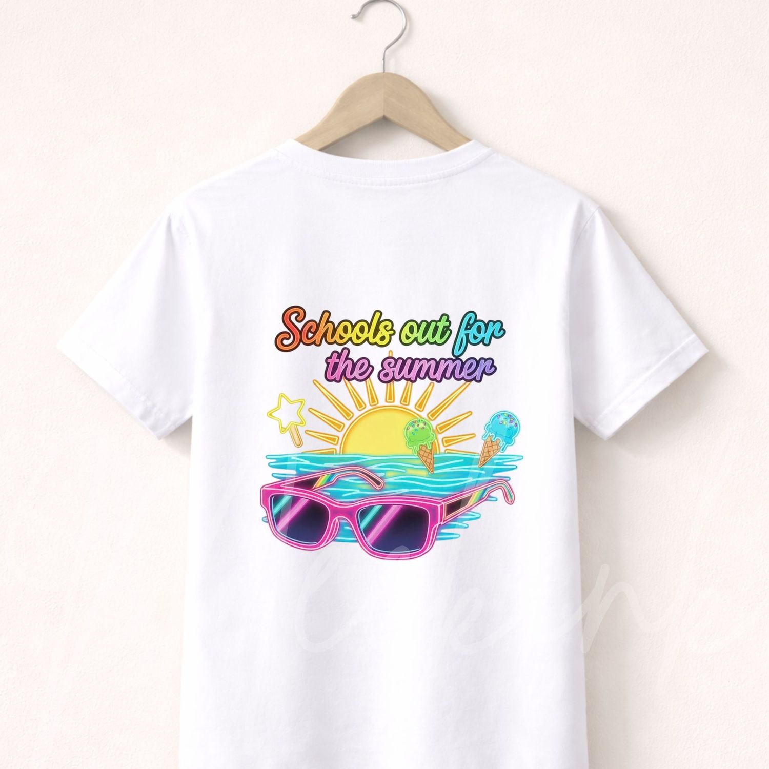 Schools Out Pink Glasses 15cm DTF PRINT