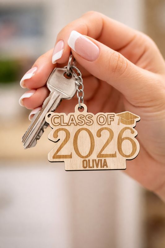 Class Of 2026 Personalised Keyring 3mm Plywood