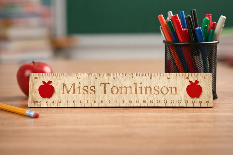 Personalised Teacher Ruler Plywood &amp; Acrylic 3mm