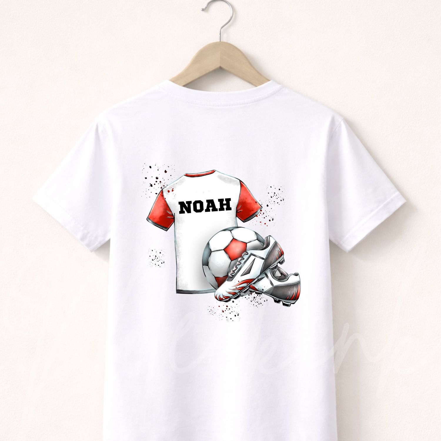 Kid's Football Red DTF Decal