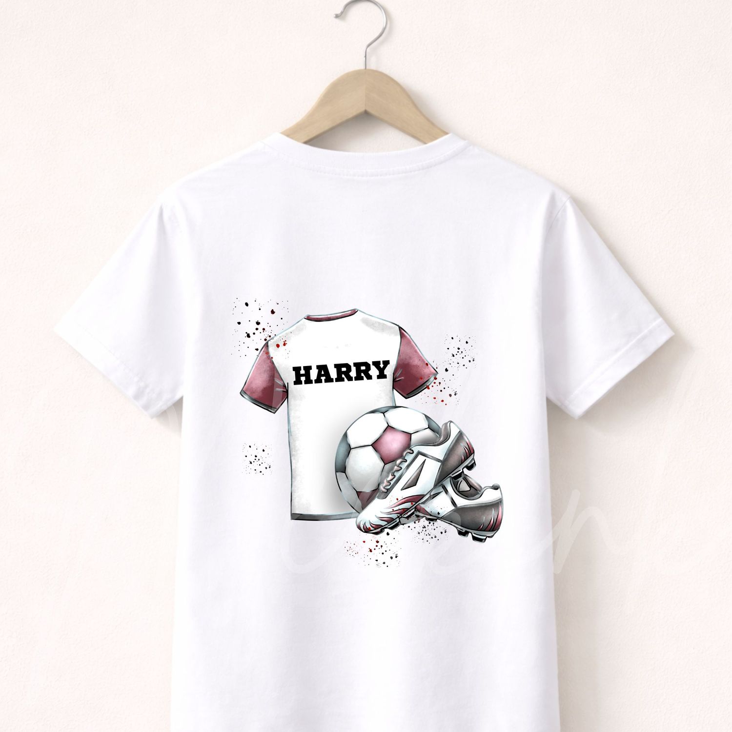 Kid's Football Maroon Red DTF Decal