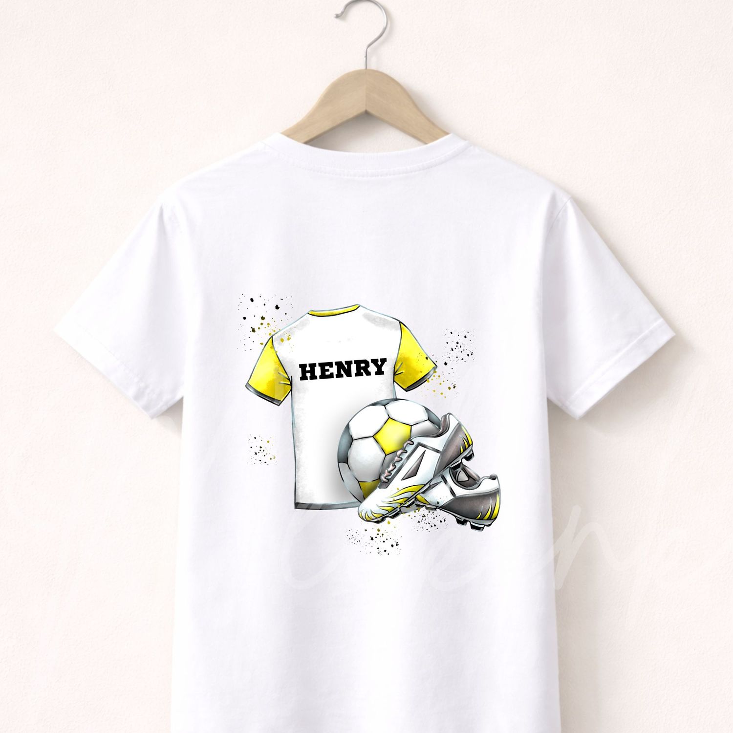 Kid's Football Yellow DTF Decal