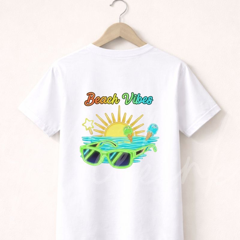 Beach Vibes Sunglasses Green DTF Decal