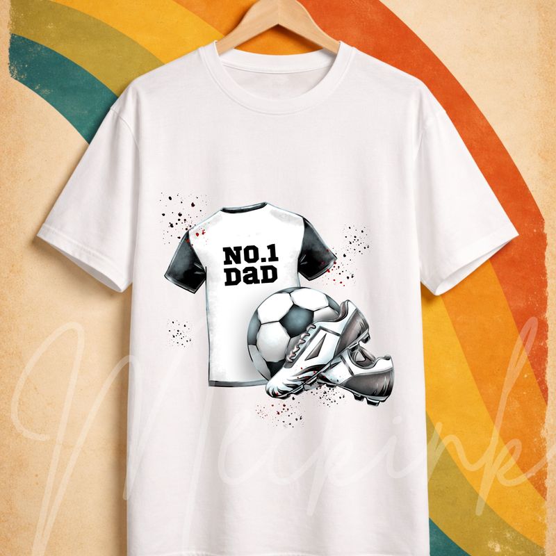 No1 Dad Black Football Kit UVDTF or DTF Decal