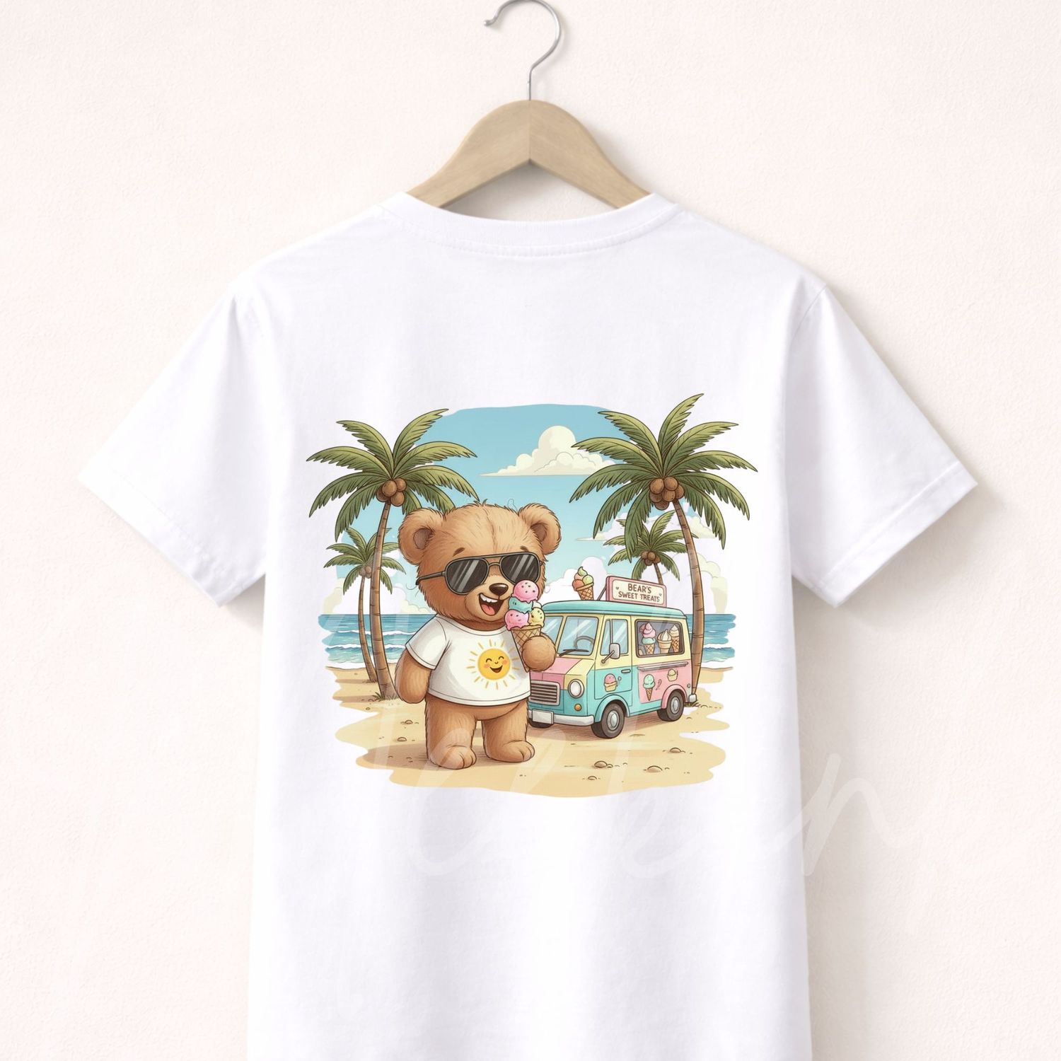 Beach Time Ted Design 3 DTF Decal