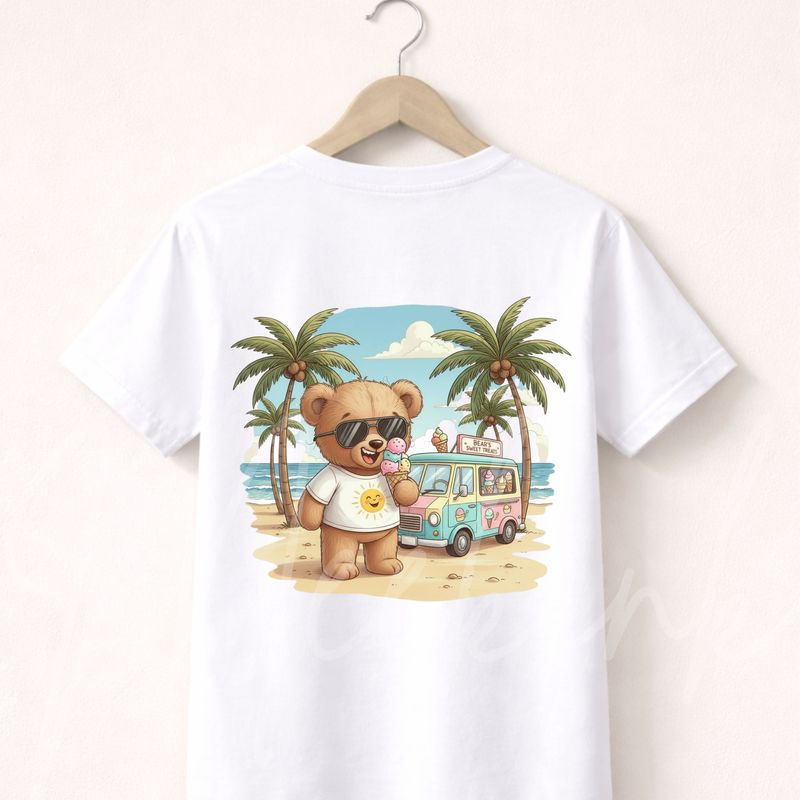 Beach Time Ted Design 3 DTF Decal