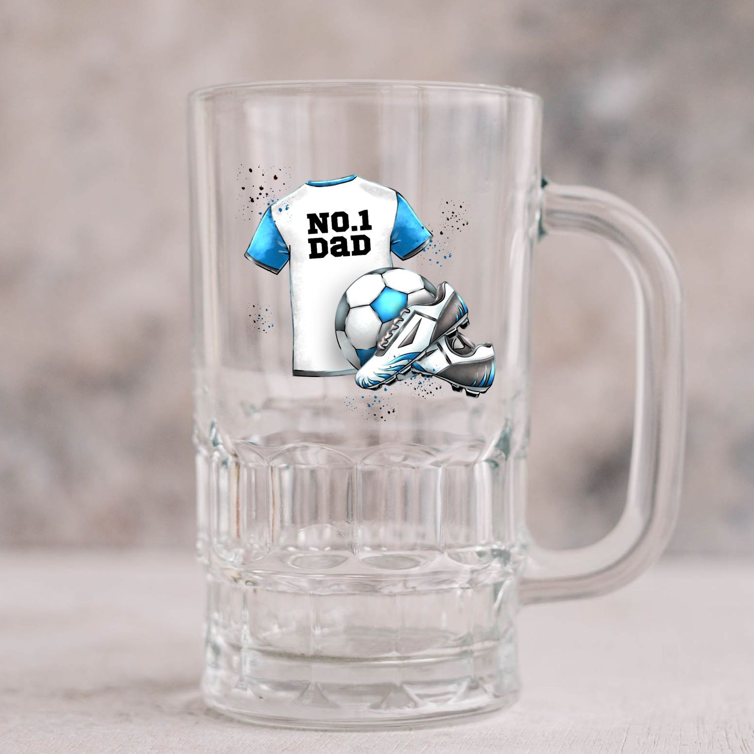 No1 Dad Blue Football Kit UVDTF or DTF Decal