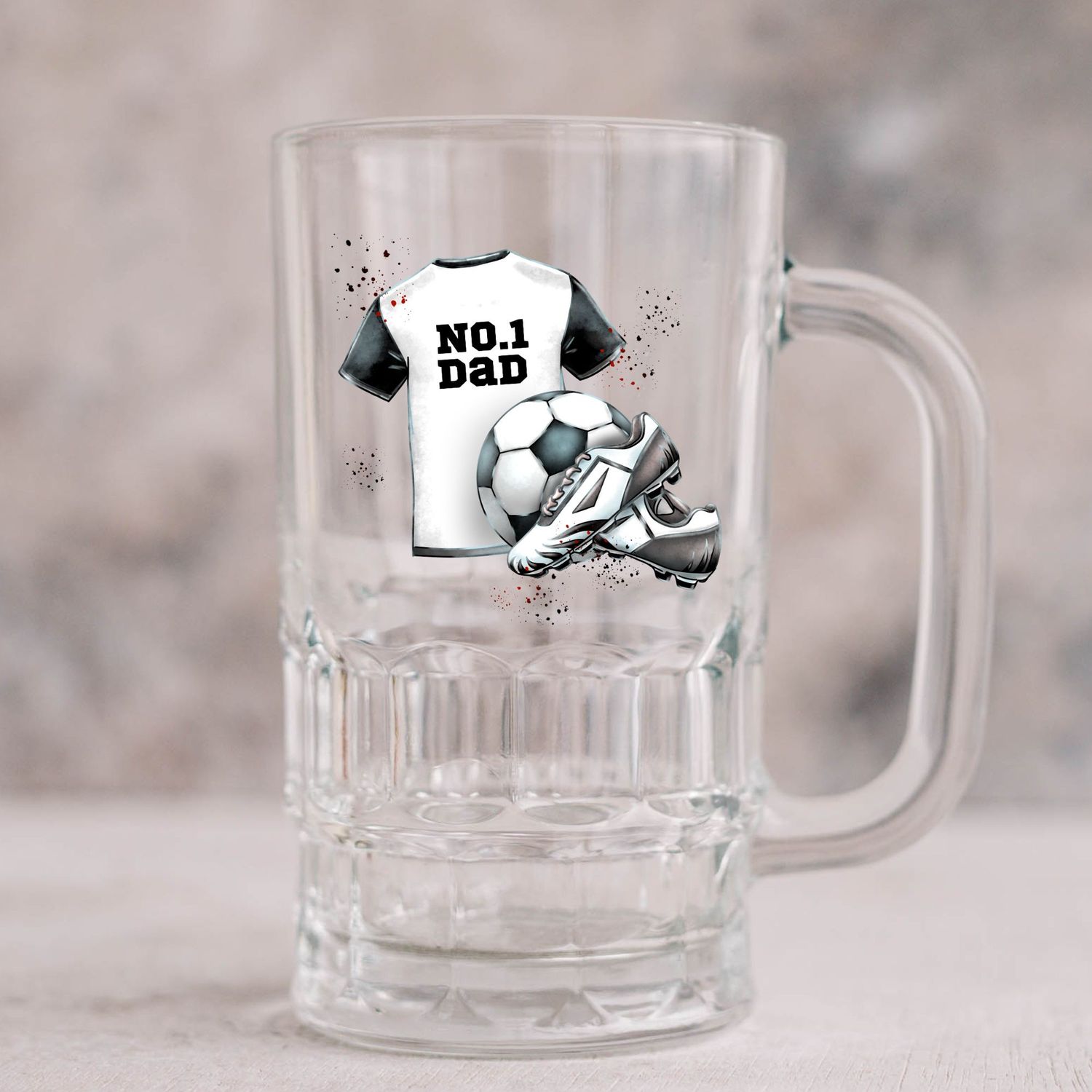 No1 Dad Black Football Kit UVDTF or DTF Decal