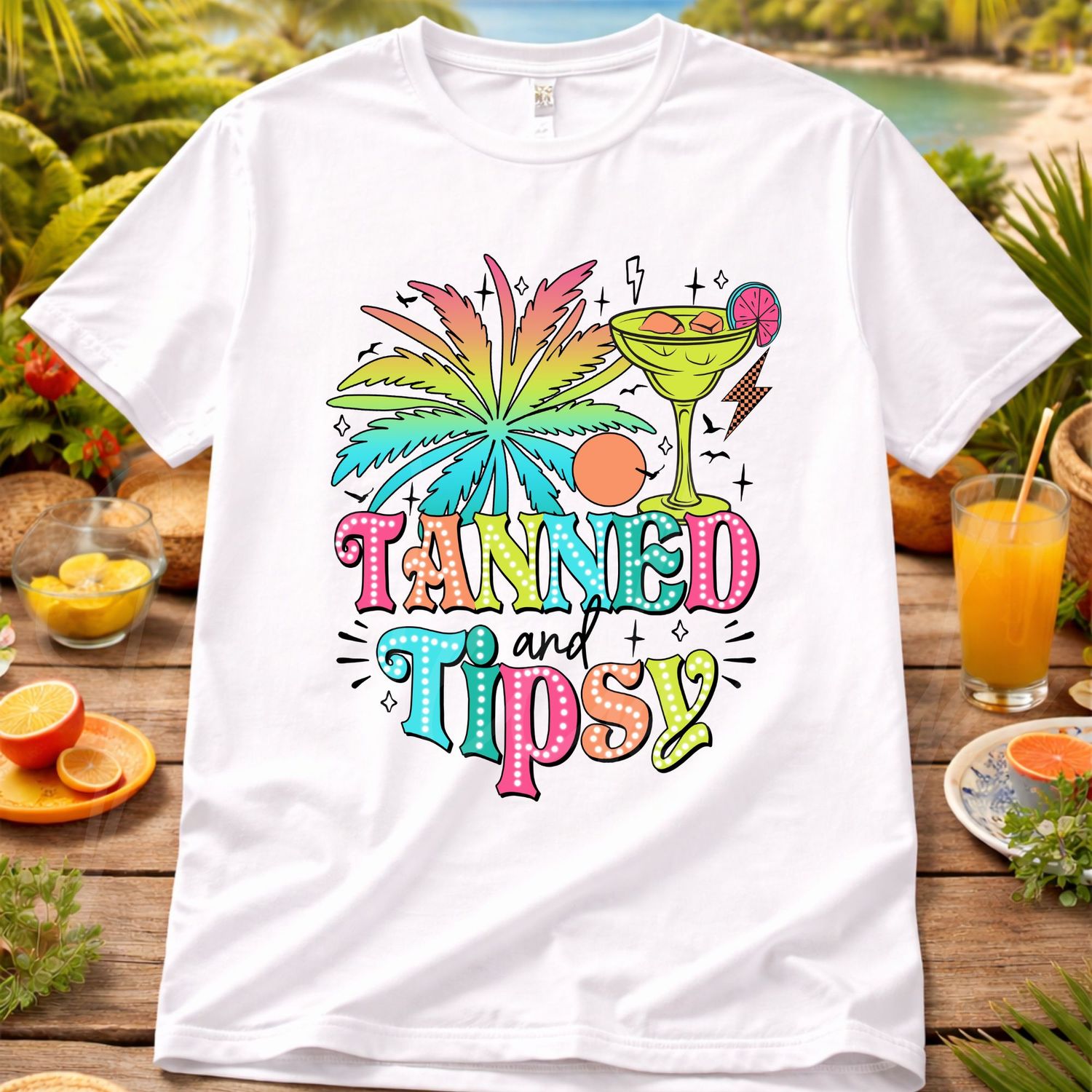 Tanned &amp; Tipsy UVDTF or DTF Decal