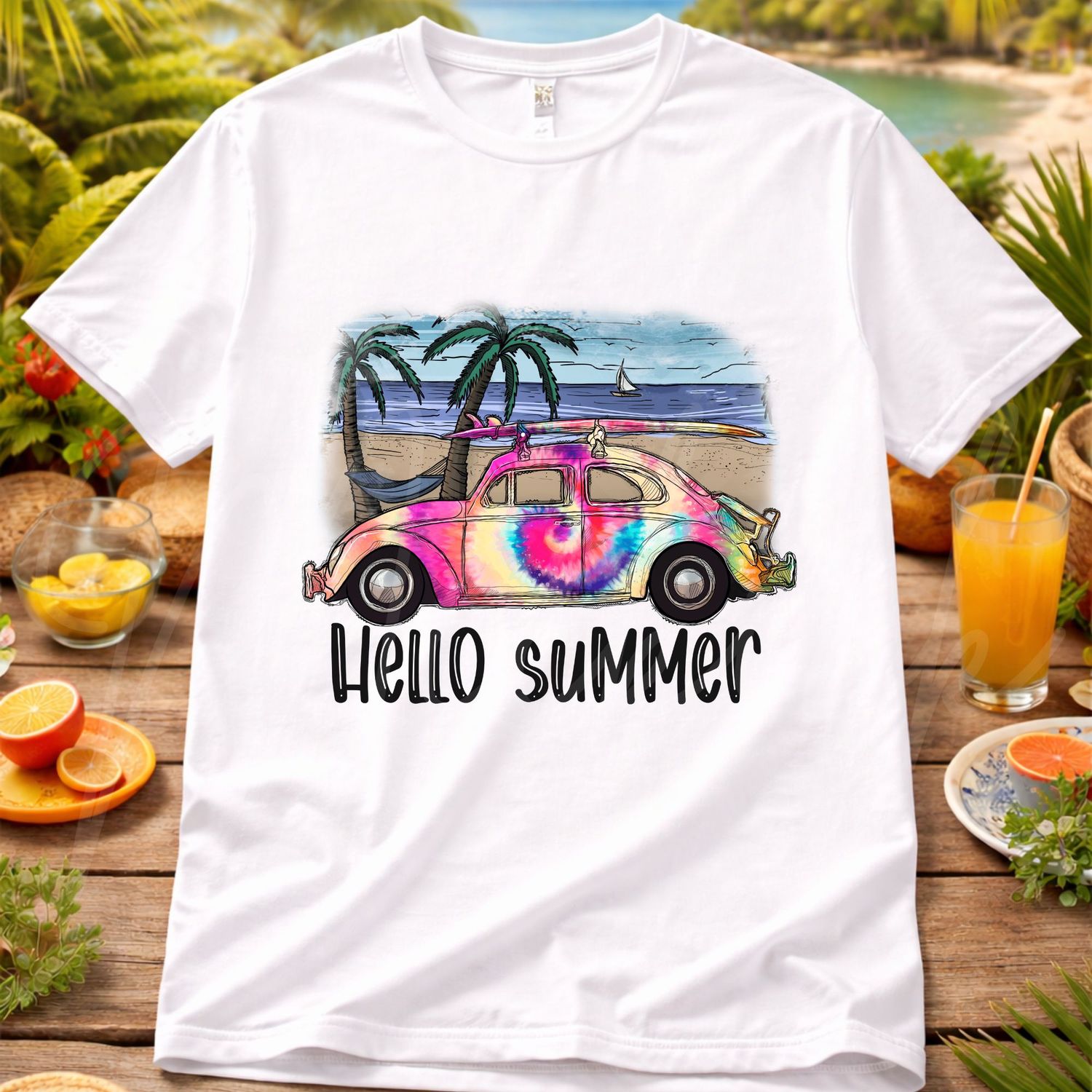 Hello Summer UVDTF or DTF Decal