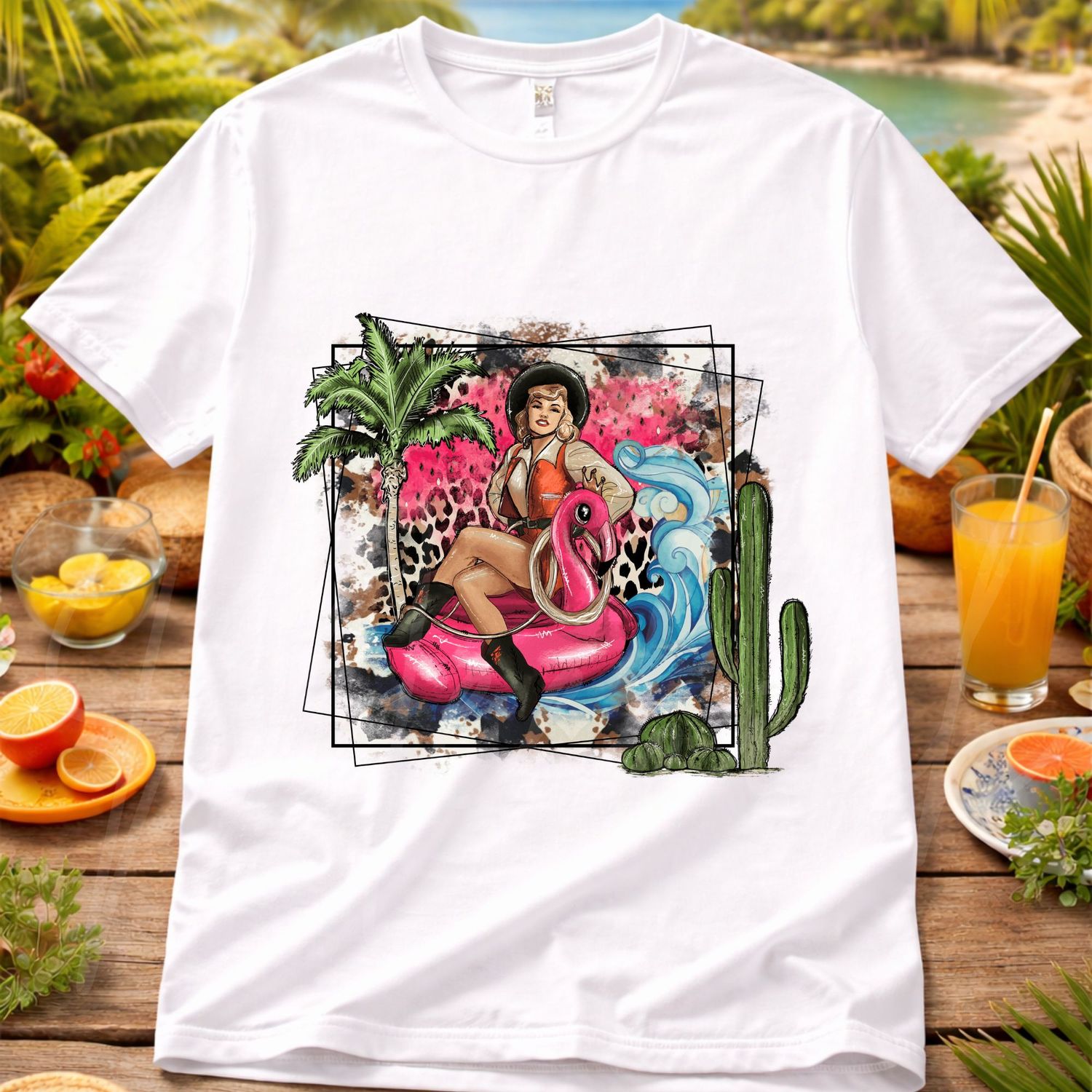 Cactus Summer UVDTF or DTF Decal