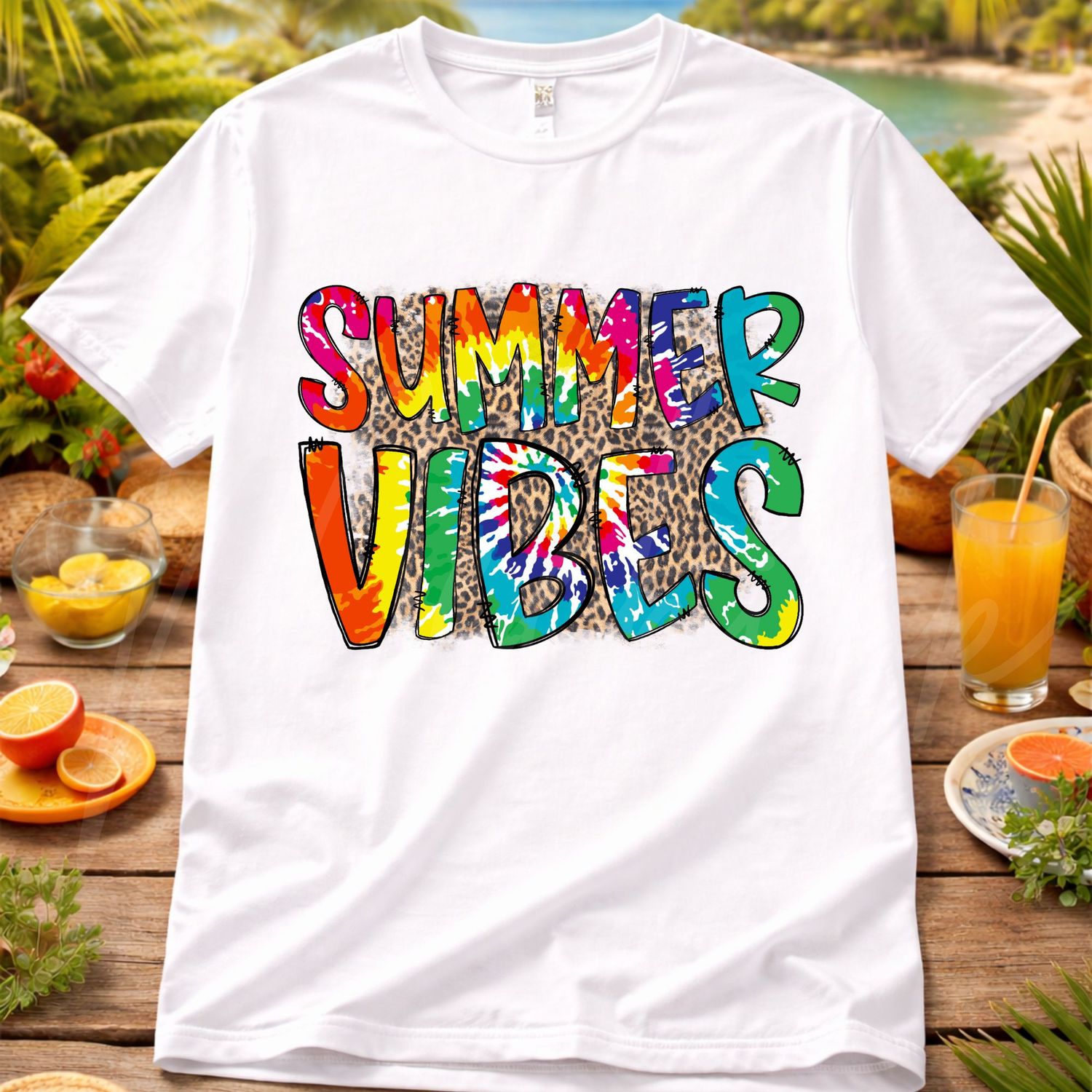 Leopard Summer Vibes UVDTF or DTF Decal