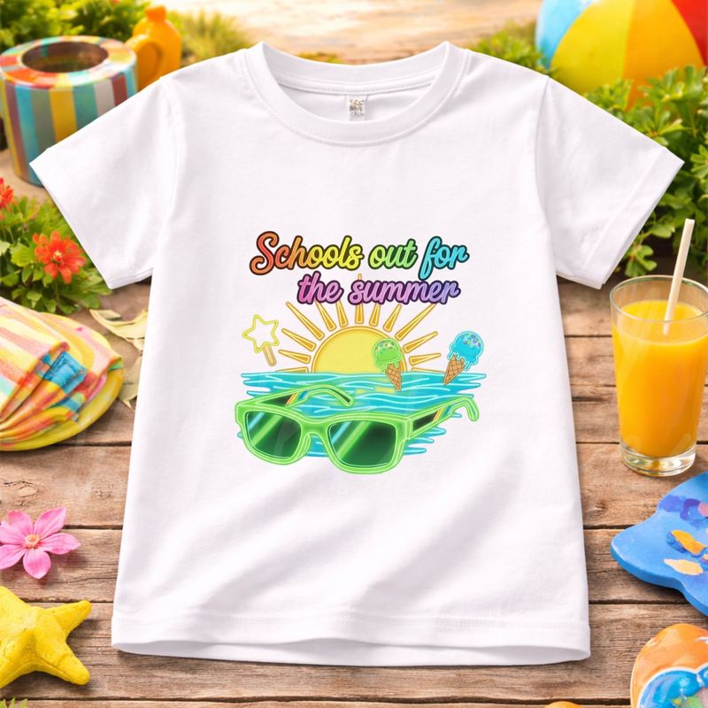 Schools Out For The Summer Green Glasses UVDTF or DTF Decal