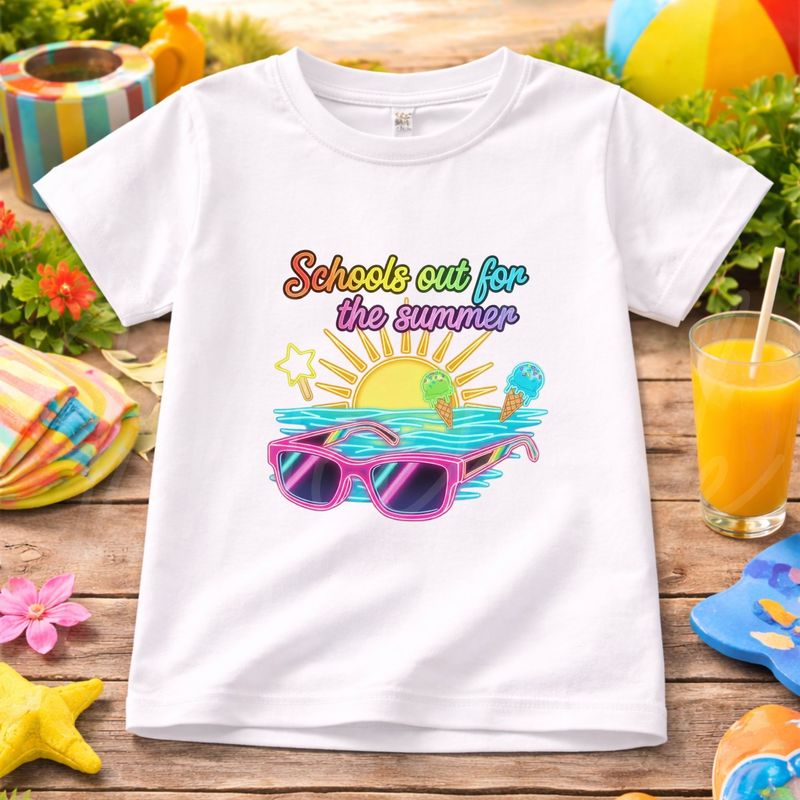 Schools Out For The Summer Pink Glasses UVDTF or DTF Decal