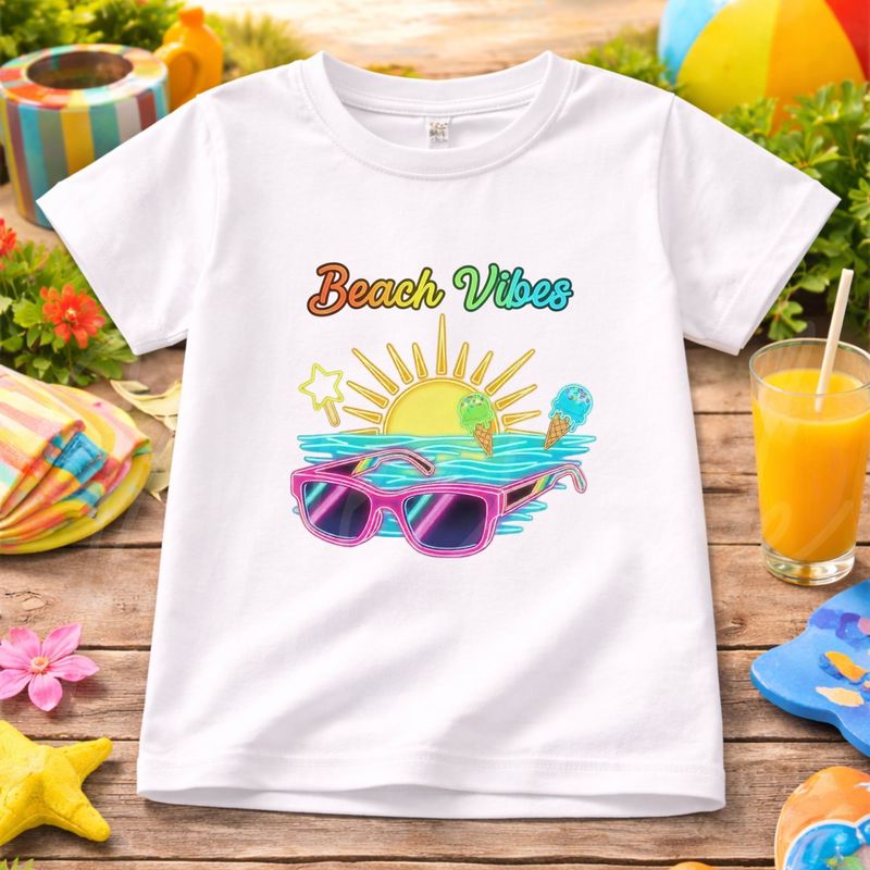 Beach Vibes Pink Glasses UVDTF or DTF Decal