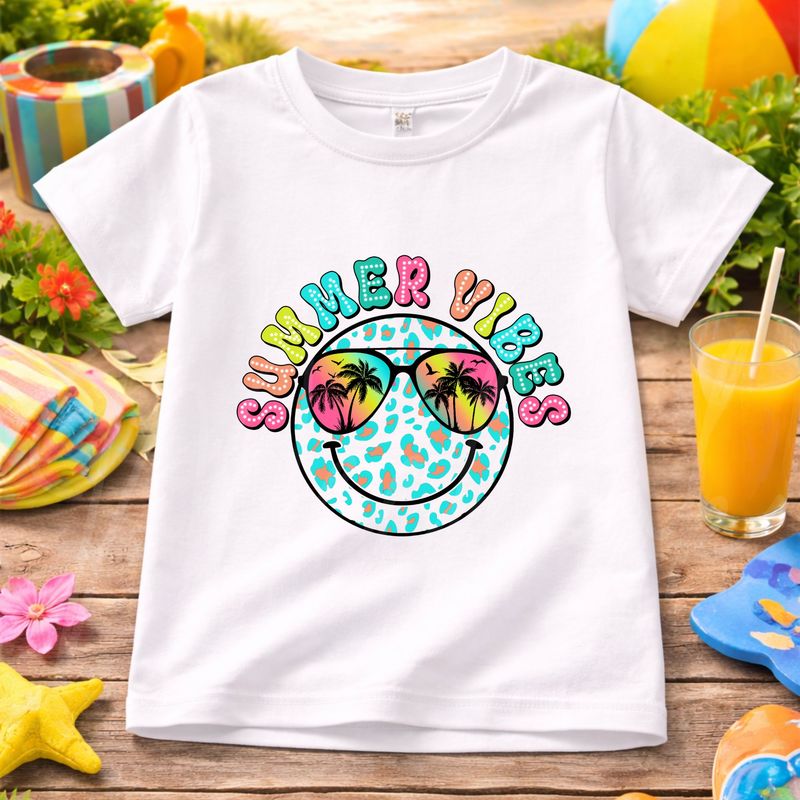 Summer Vibes Smiley Face UVDTF or DTF Decal