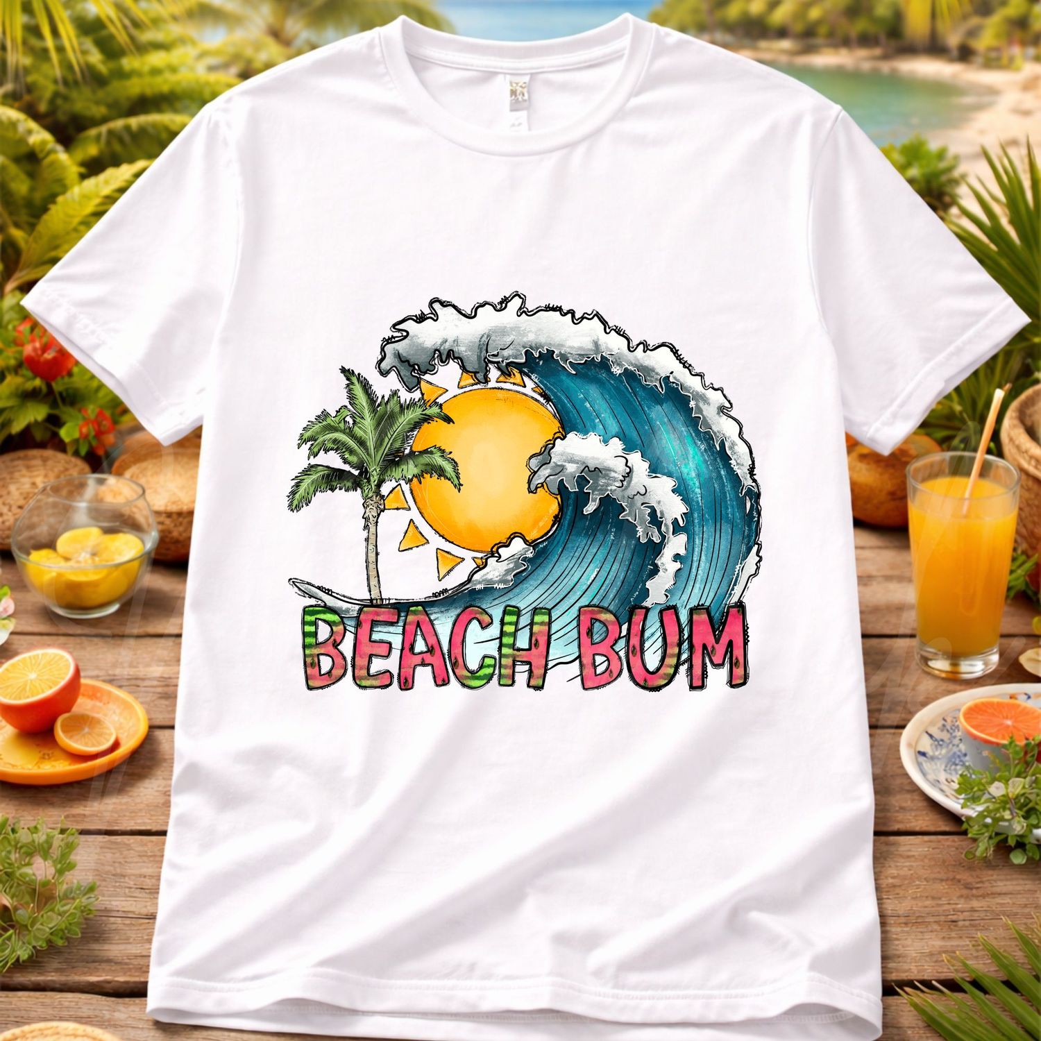 Beach Bum UVDTF or DTF Decal