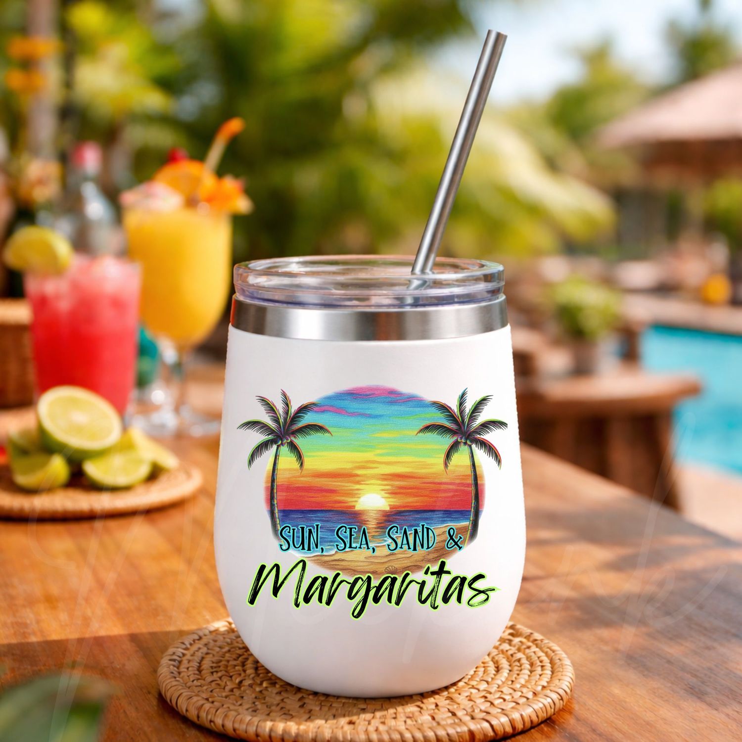 Sun, Sea, Sand &amp; Margaritas UVDTF or DTF Decal