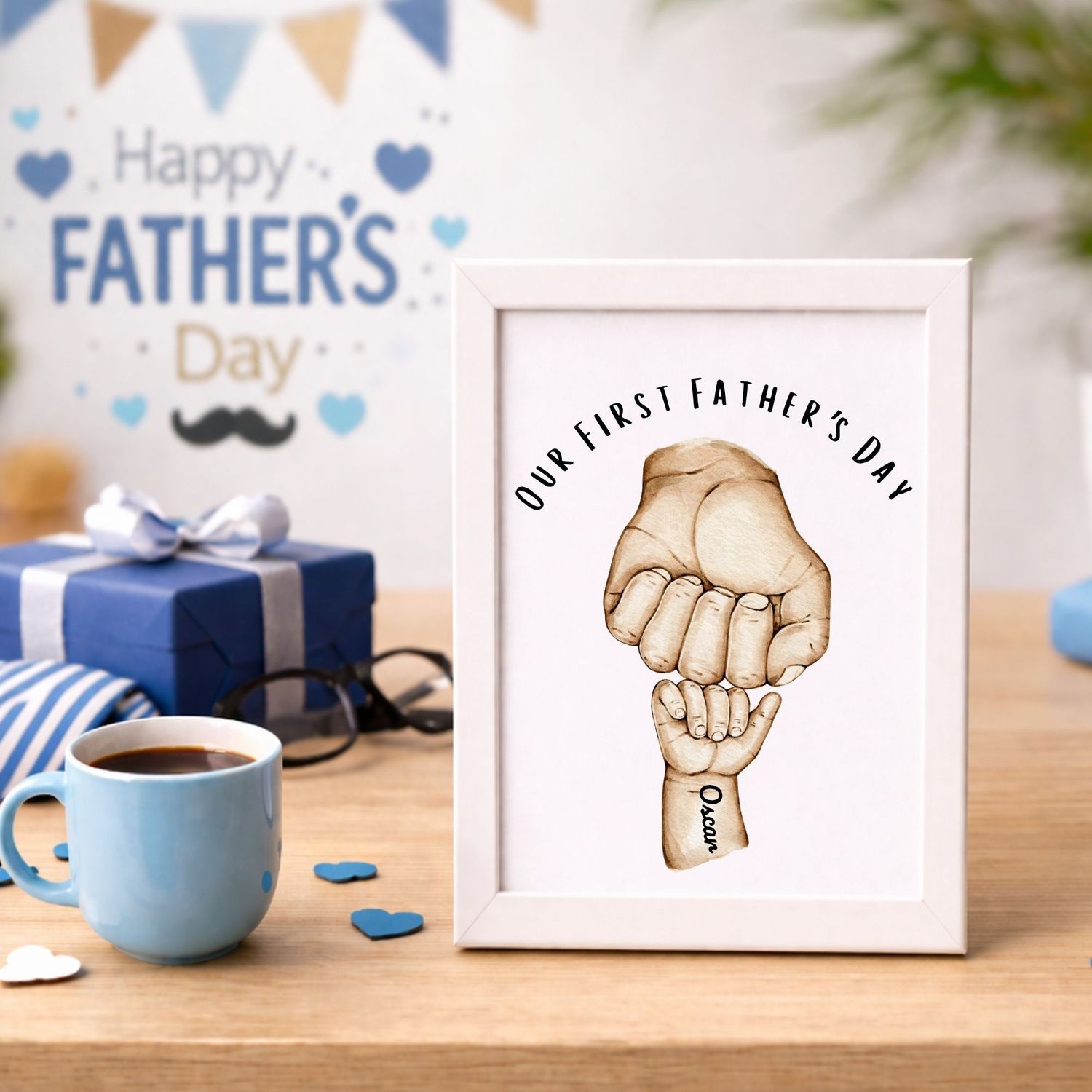 Our First Fathers Day Fist Bump Print A4 or A5