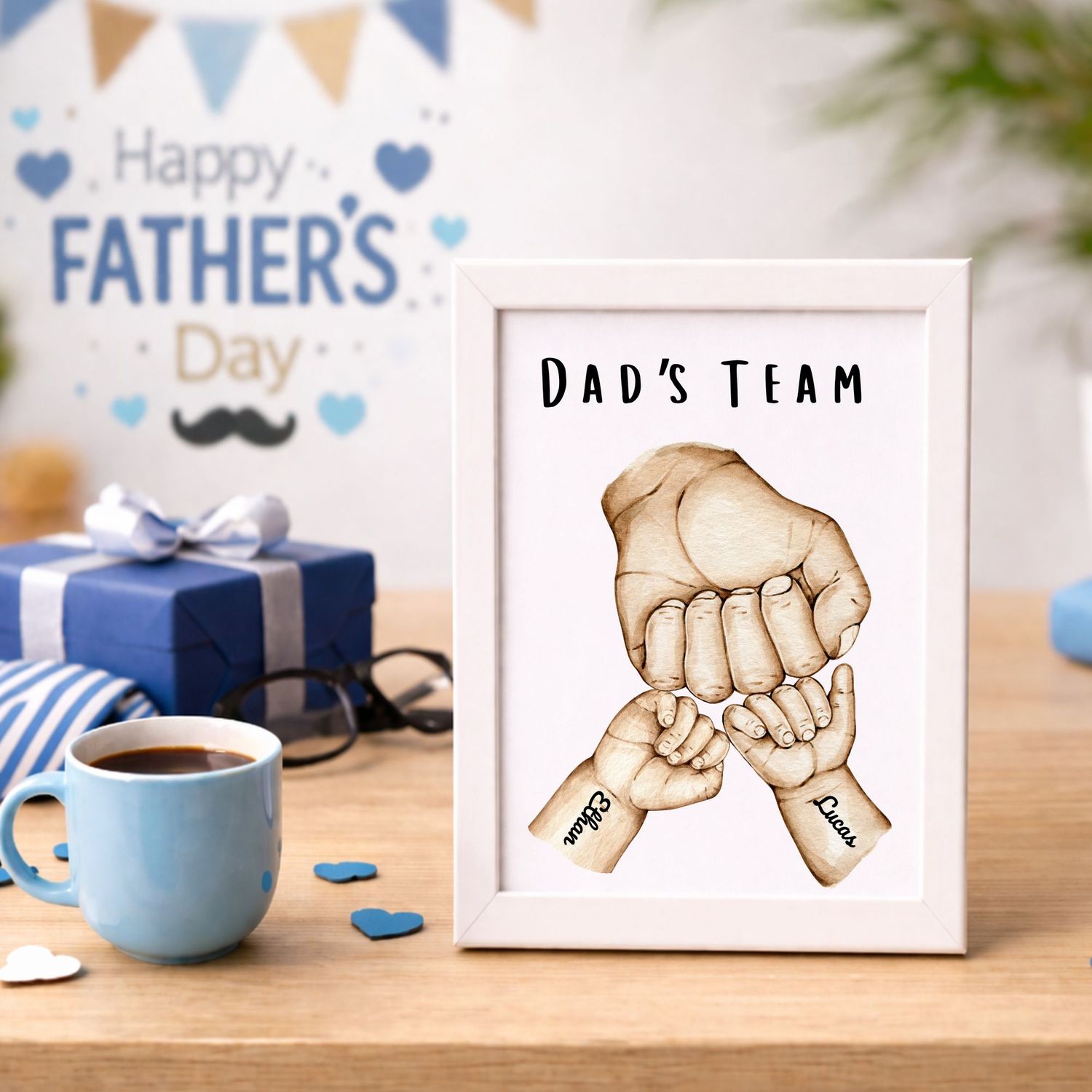 Dad's Team Fist Bump Print A4 or A5