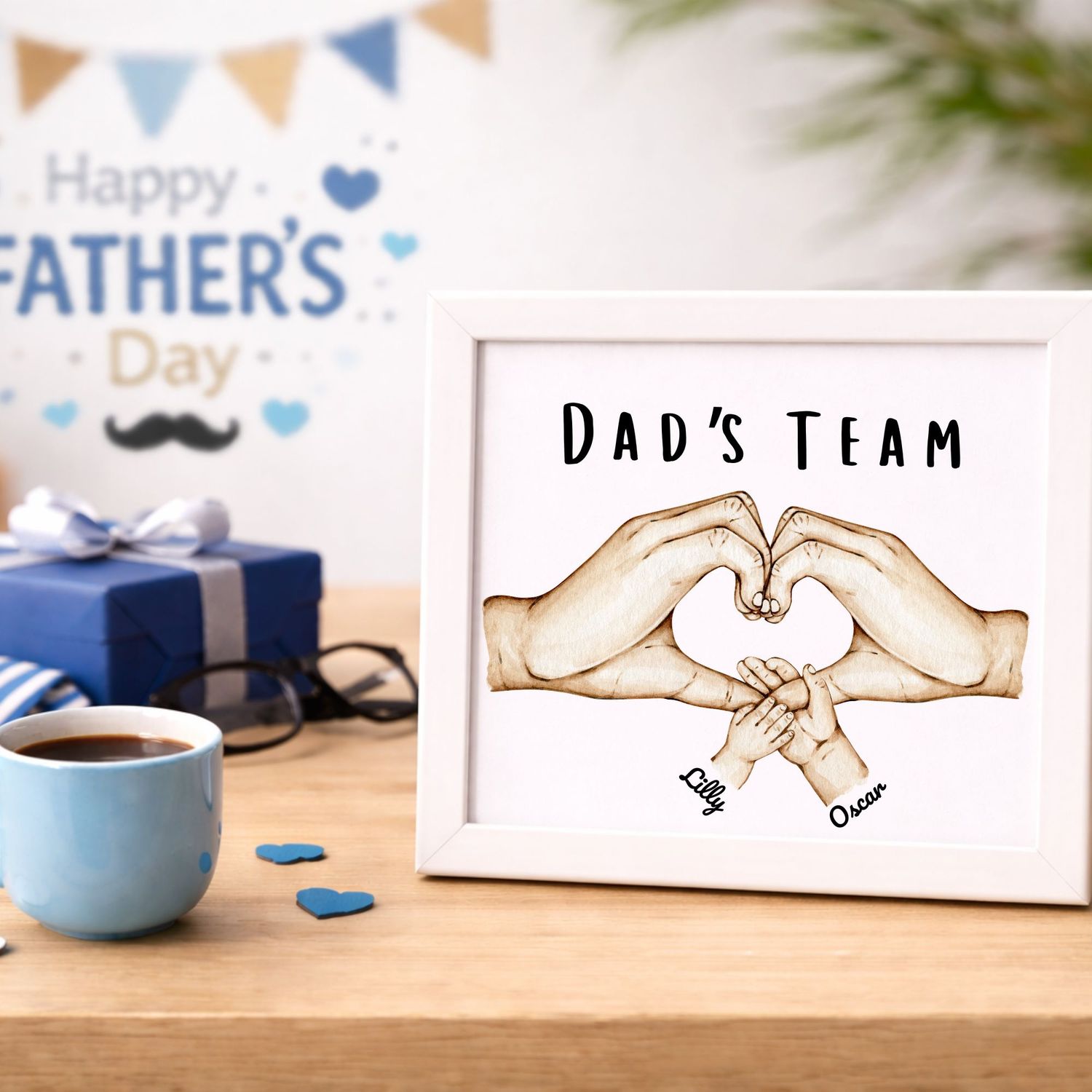Dad's Team Loving Hands Print A4 or A5