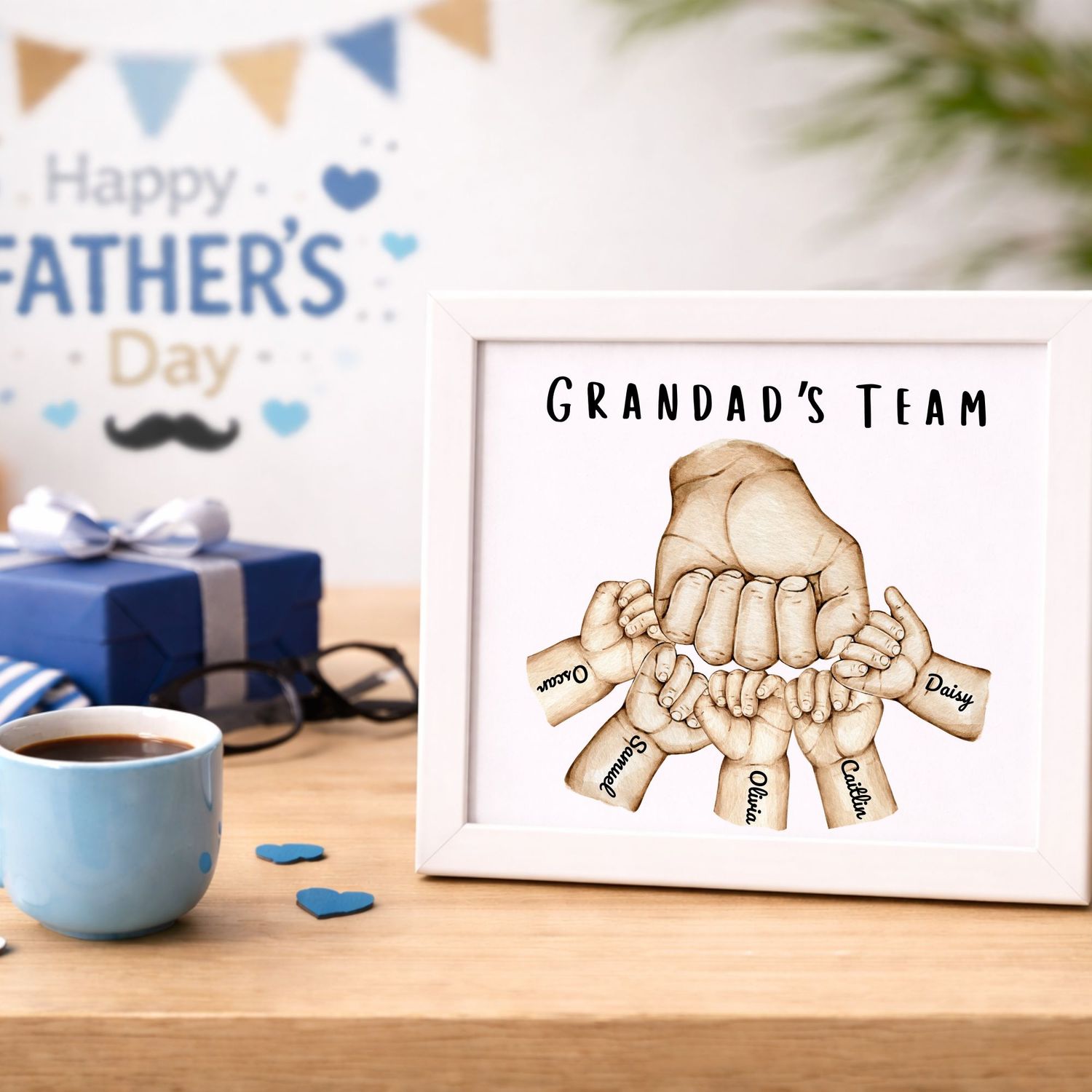 Grandad's Team Fist Bump Print A4 or A5