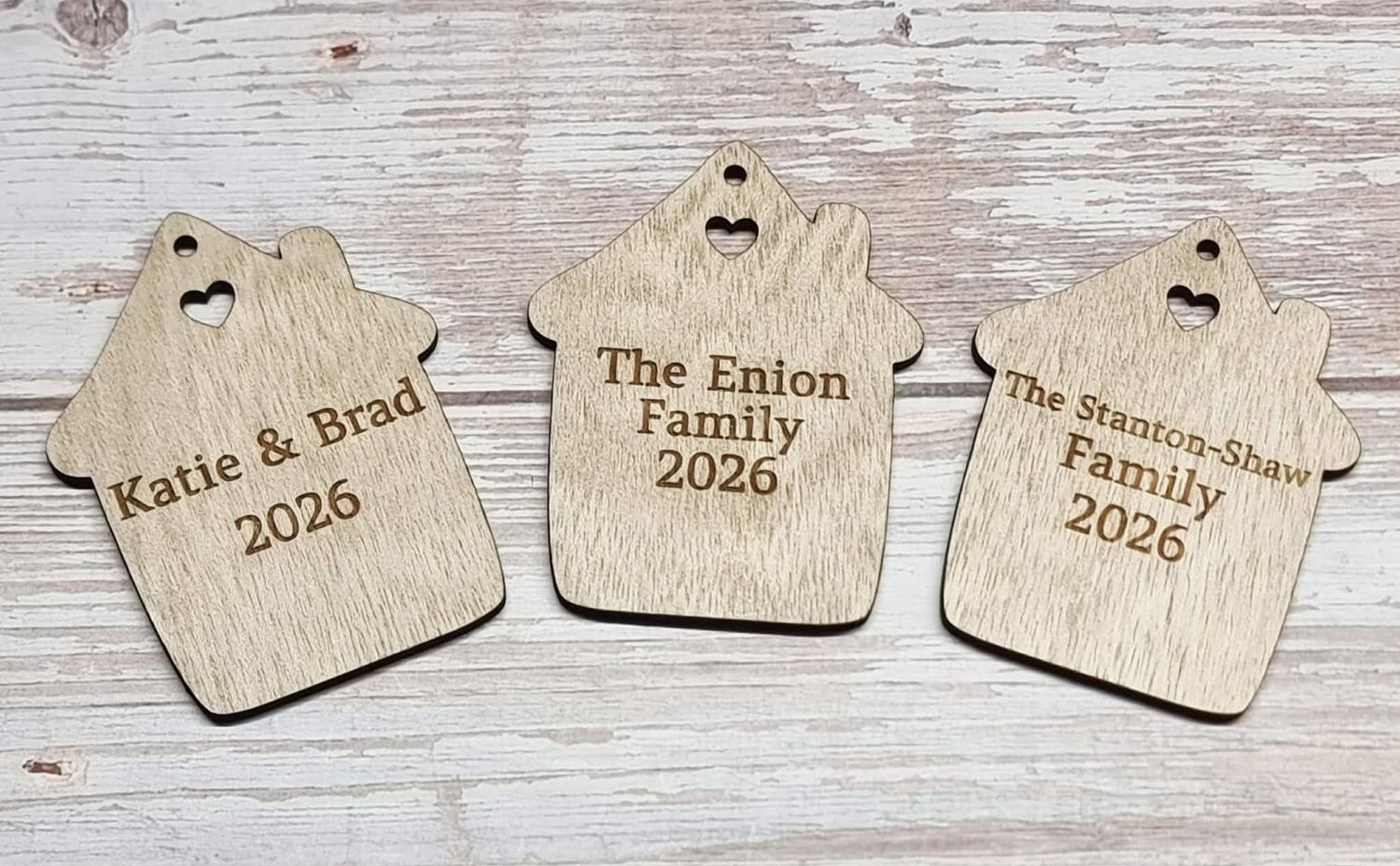 Engraved House Shape Sign 3mm Plywood 7cm