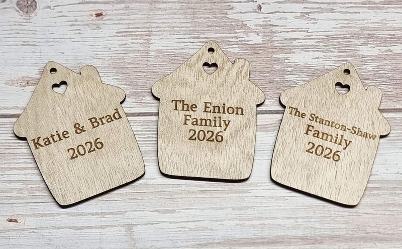 Engraved House Shape Sign 3mm Plywood 7cm
