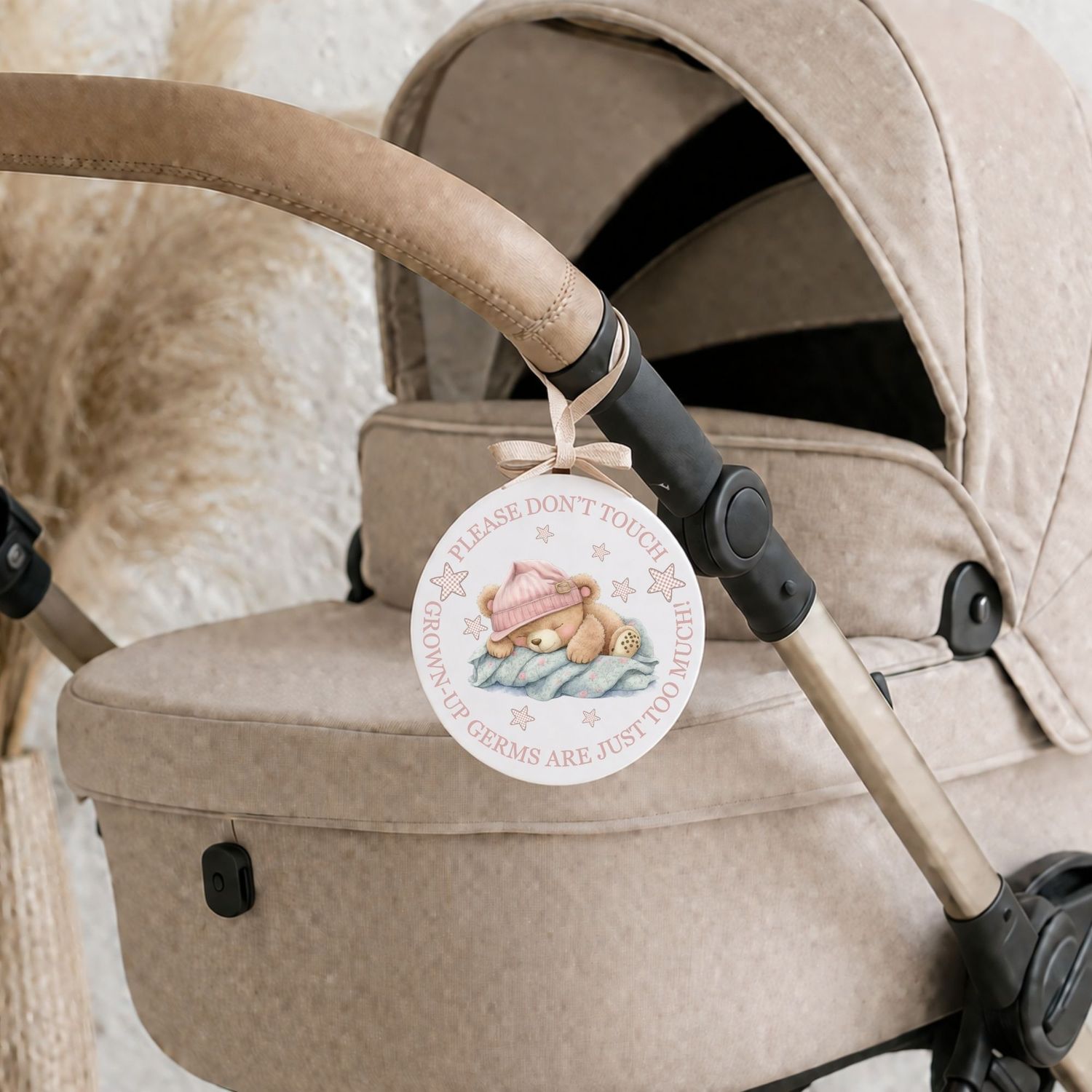 Sleepy Bear Germ Pink UVDTF or DTF Decal