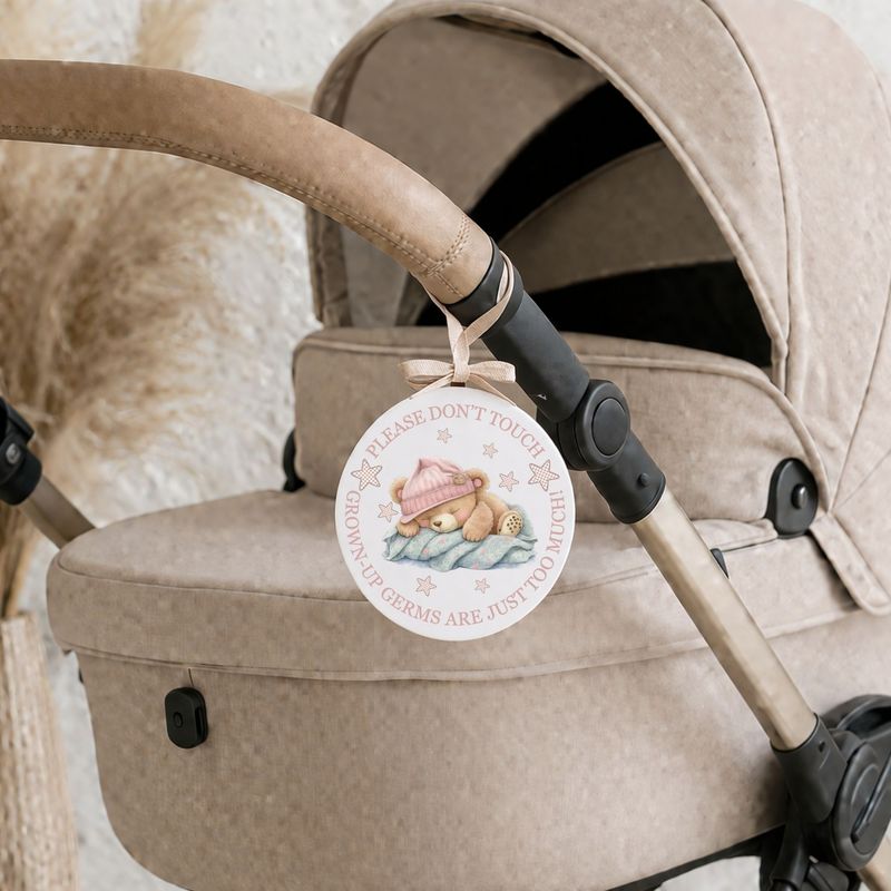 Sleepy Bear Germ Pink UVDTF or DTF Decal
