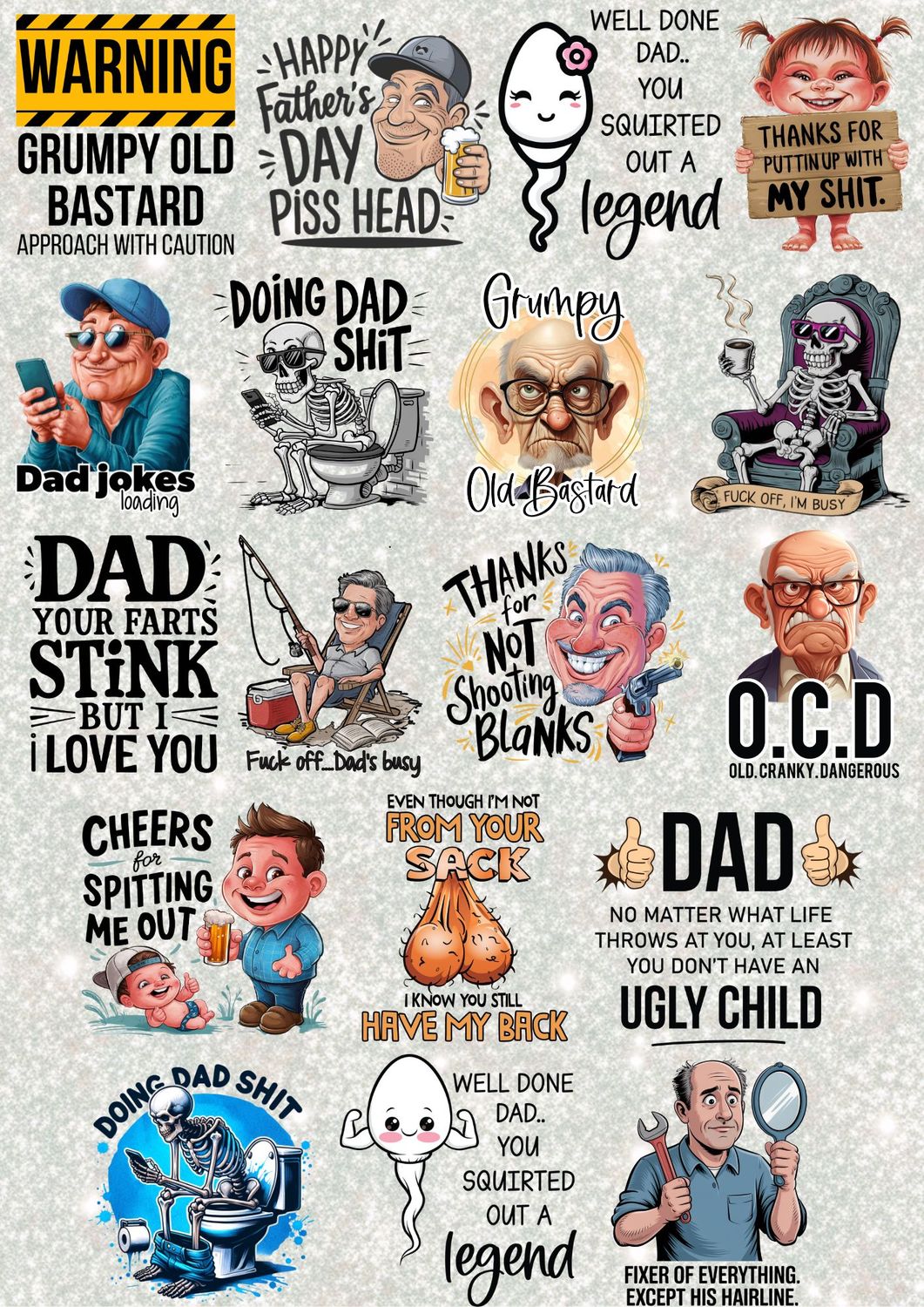 Fathers Day 1 A3 UVDTF - DTF or SUB