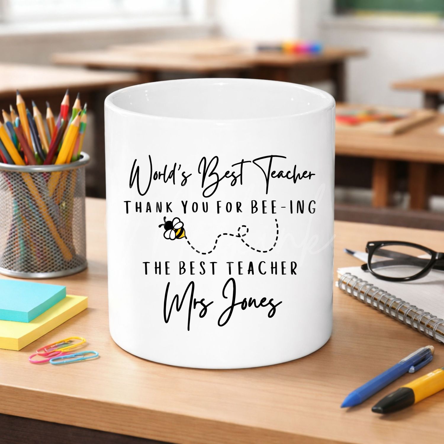 Worlds Best Teacher Thank You For Bee-ing UVDTF or DTF Decal