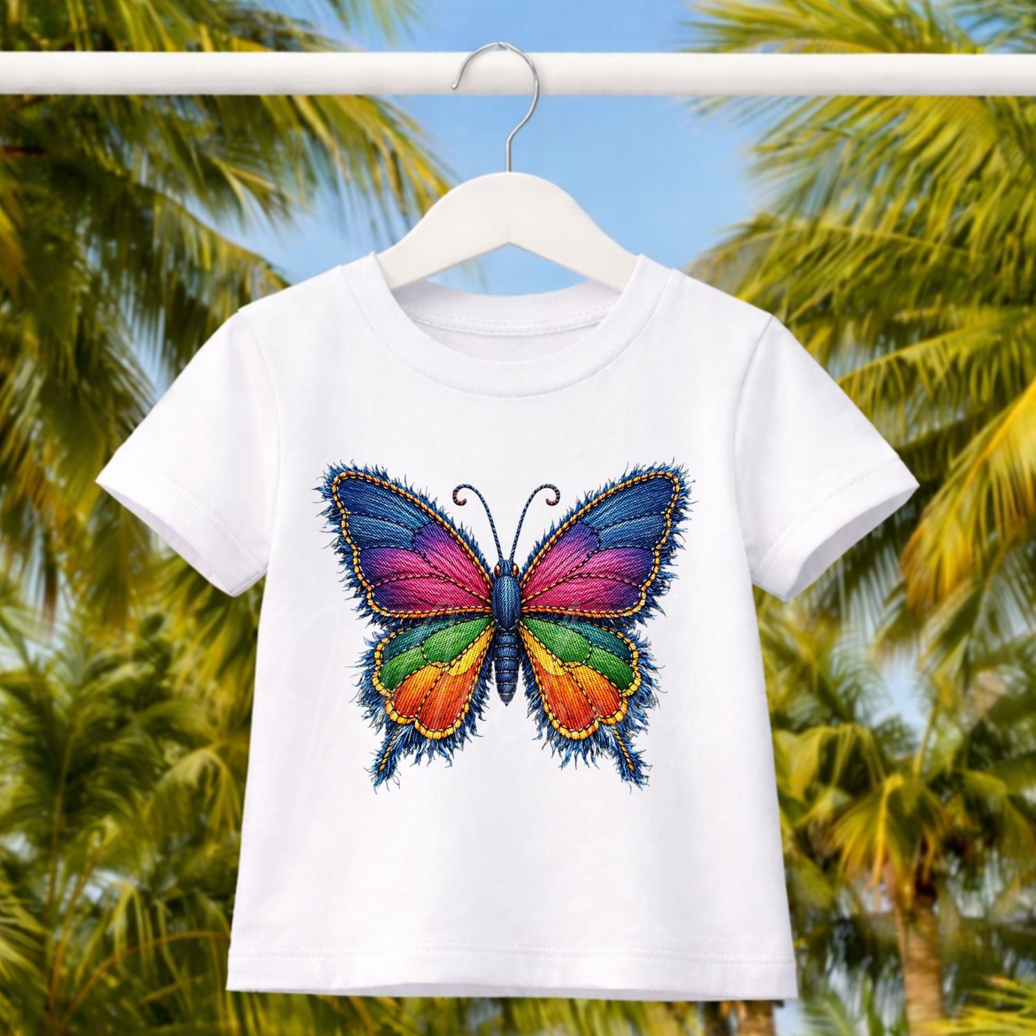 Butterfly Denim Effect DTF or UVDTF Decal